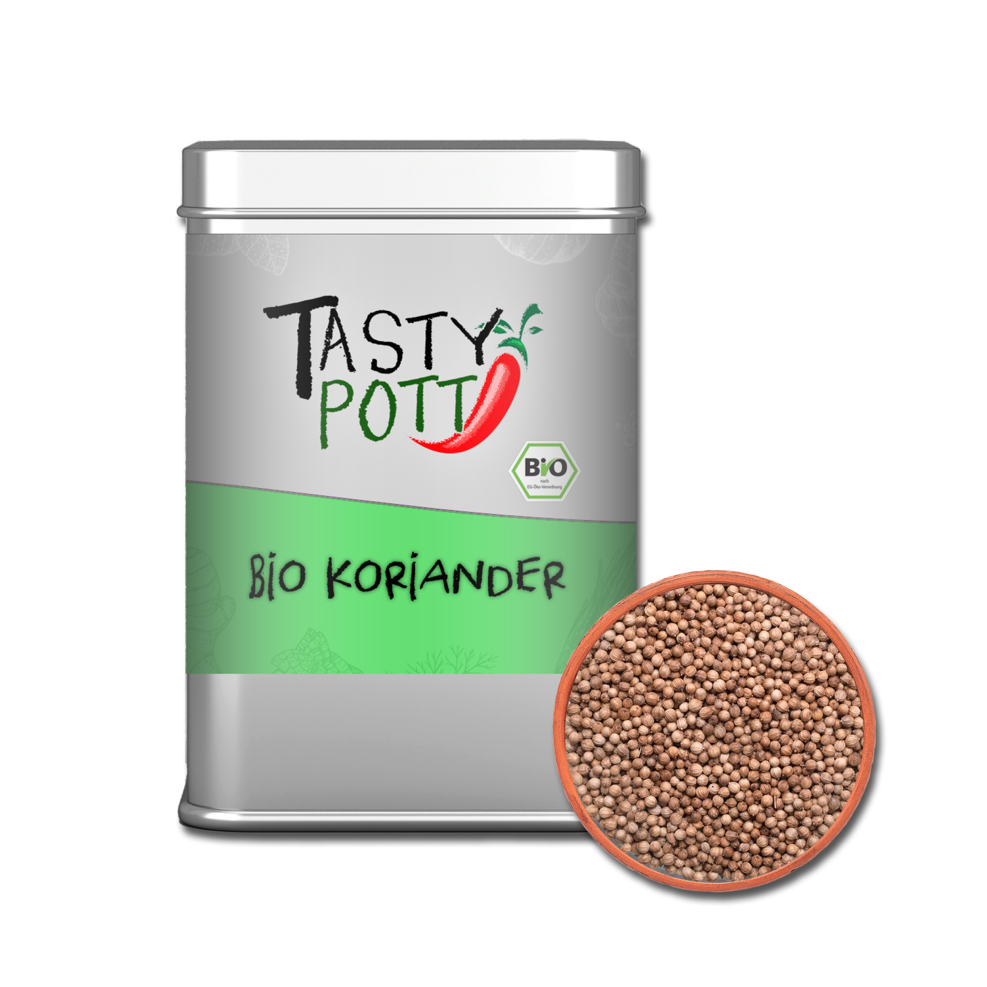 Bio Koriander ganz - coriandrum sativum - 60g Dose von Tasty Pott