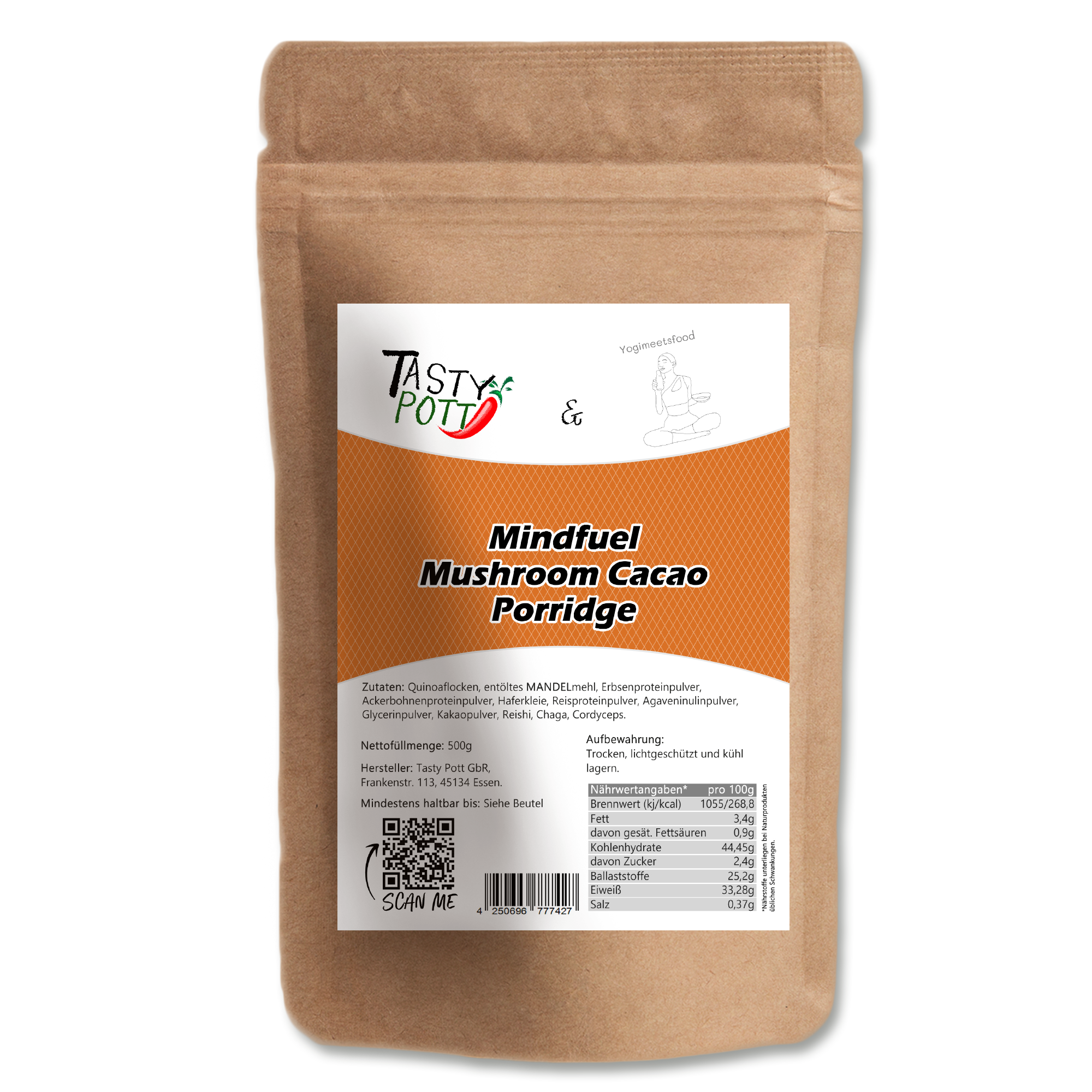 Tasty Pott Mindfuel Mushroom Cacao Porridge Tasty Pott Mindfuel Mushroom Cacao Porridge