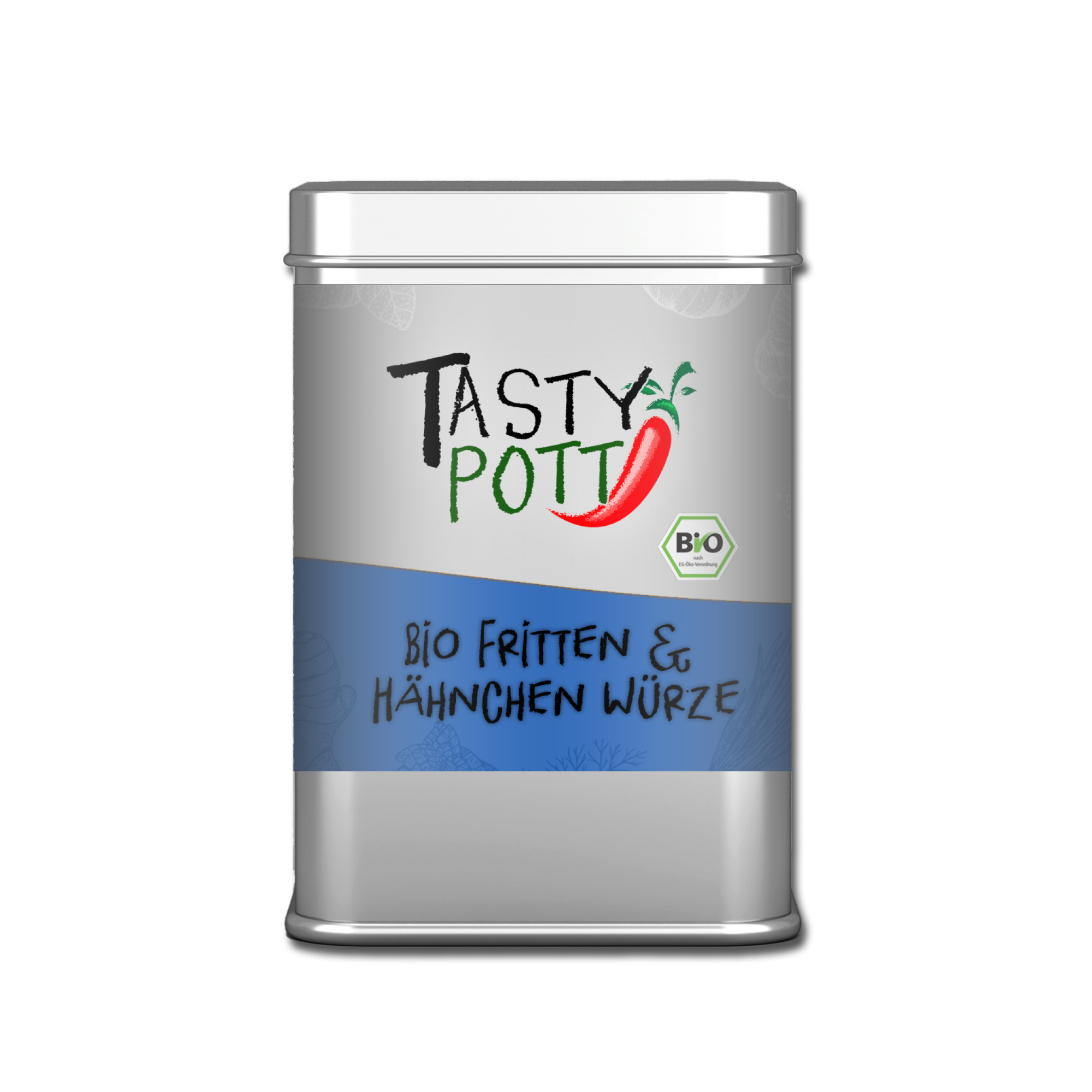 Fritten & Hähnchen Würze | Bio Gewürzsalz für Pommes und Hähnchen | 100g Dose Tasty Pott  