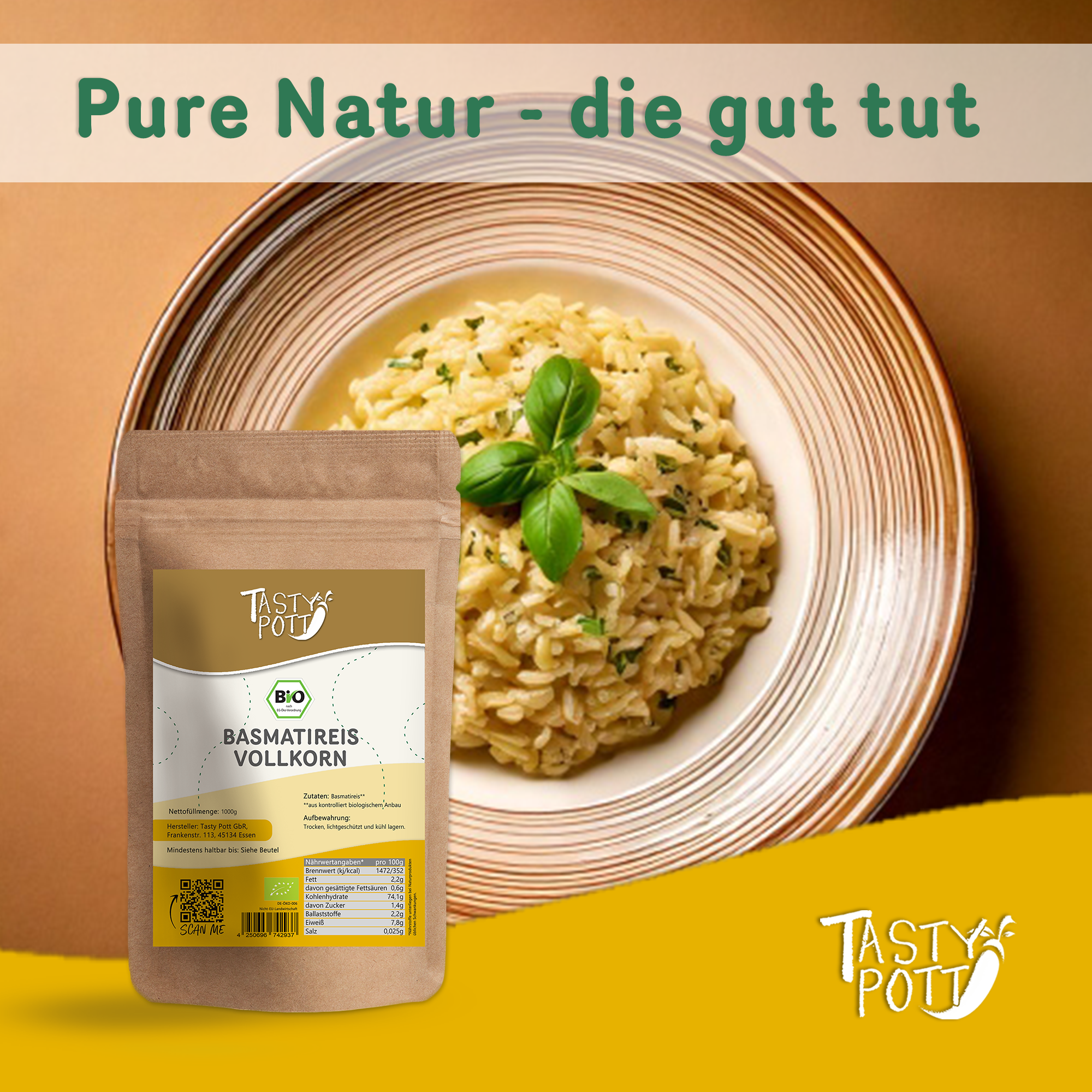 Tasty Pott Bio Basmatireis 1Kg