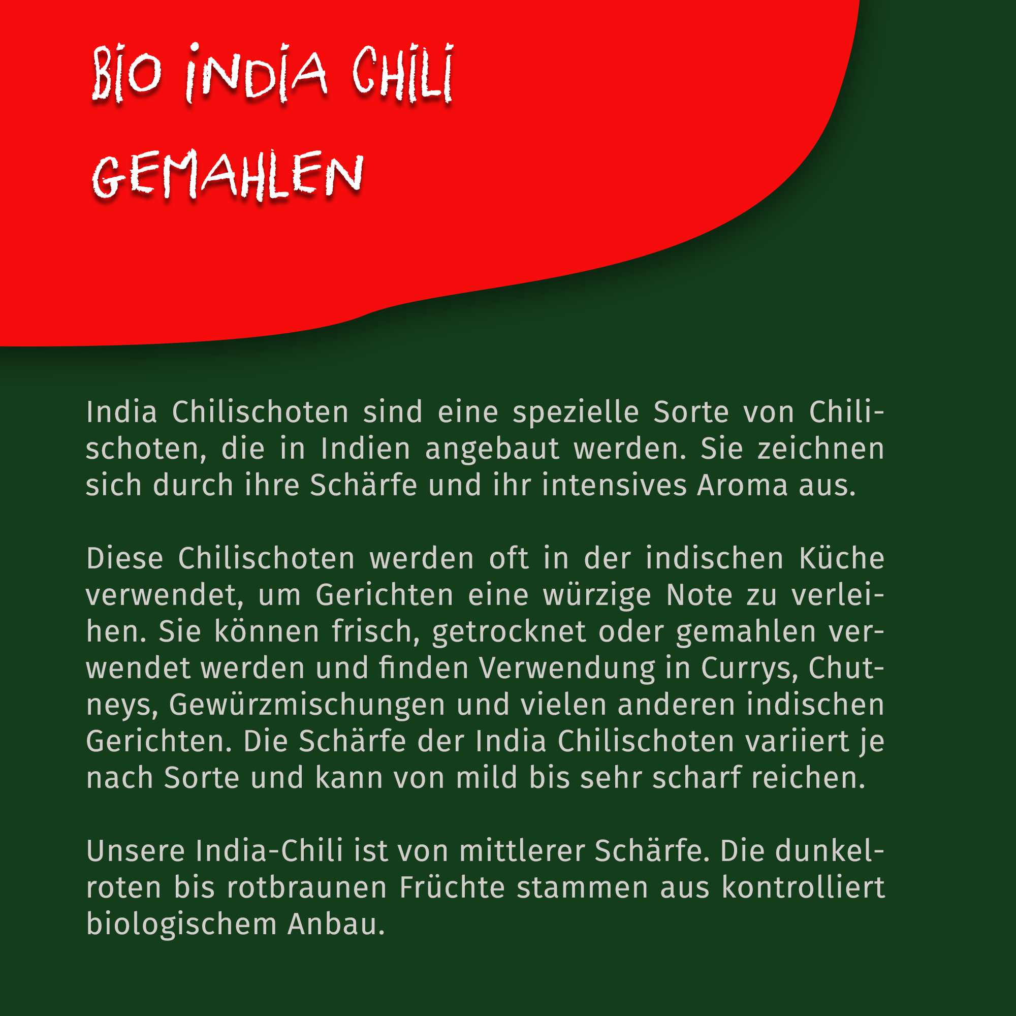 Bio India Chili - Indisches Chilipulver gemahlen - 80g Dose von Tasty Pott