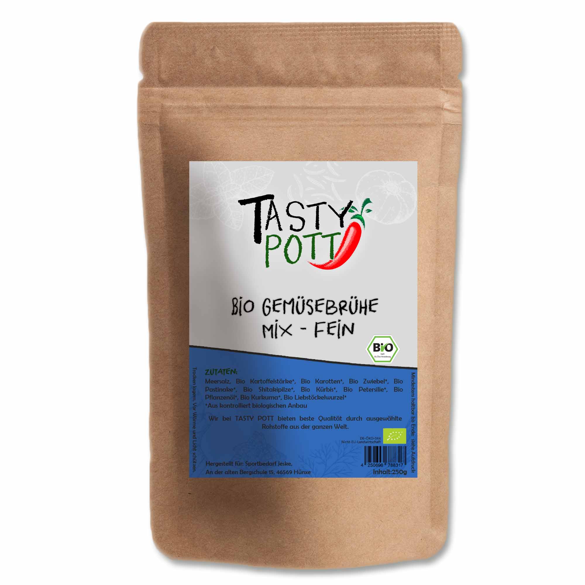 Bio Gemüsebrühe - würze deine Suppe Bio - Beutel 30g von Tasty Pott Bio Gemüsebrühe - würze deine Suppe Bio - Beutel 30g von Tasty Pott