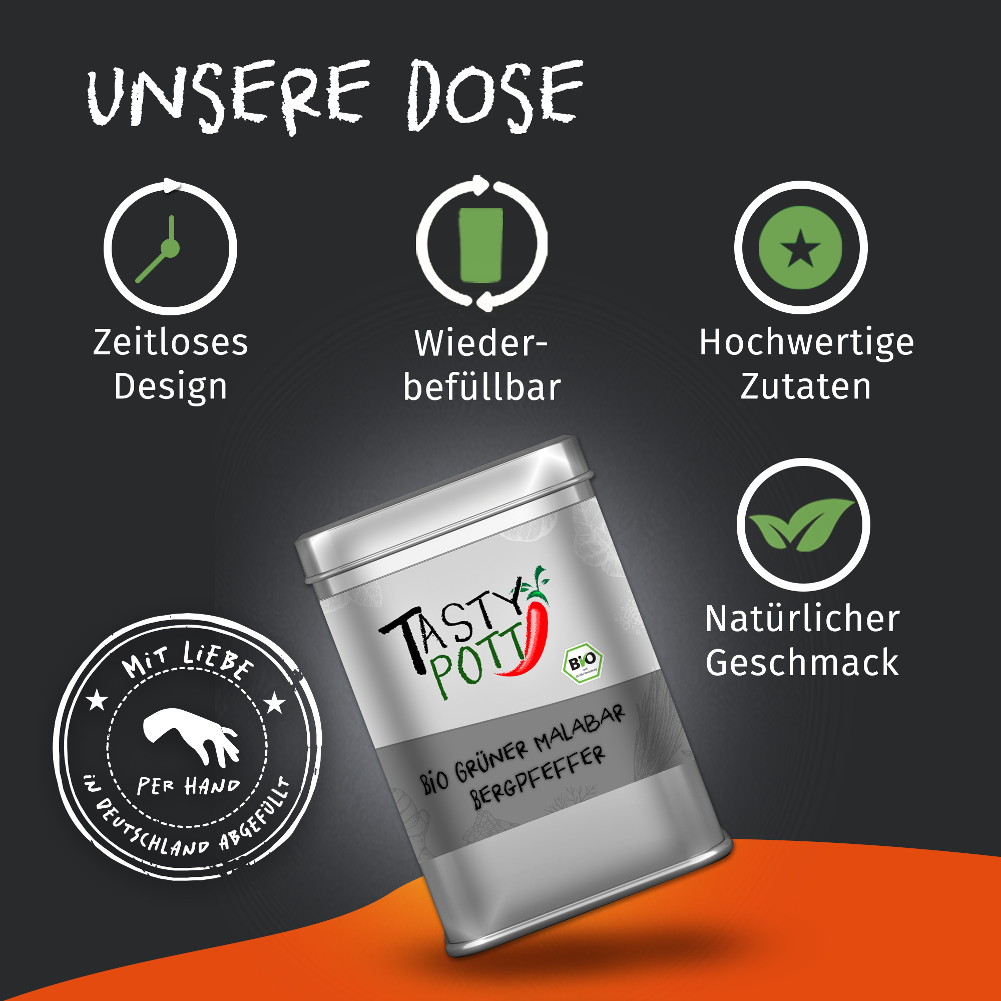 Bio Grüner Pfeffer Malabar 50g