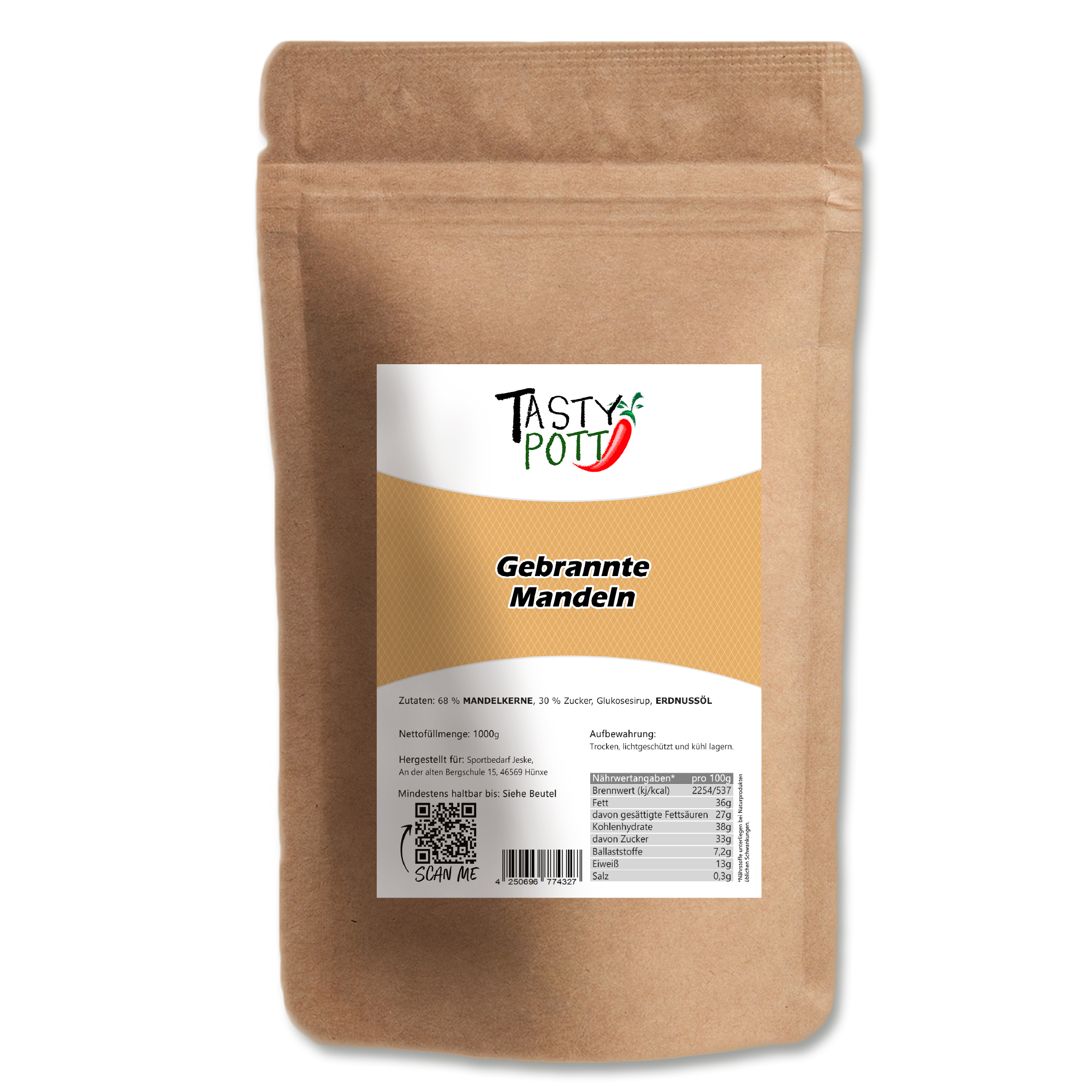 Tasty Pott Gebrannte Mandeln 1000g Beutel Tasty Pott Gebrannte Mandeln 1000g Beutel