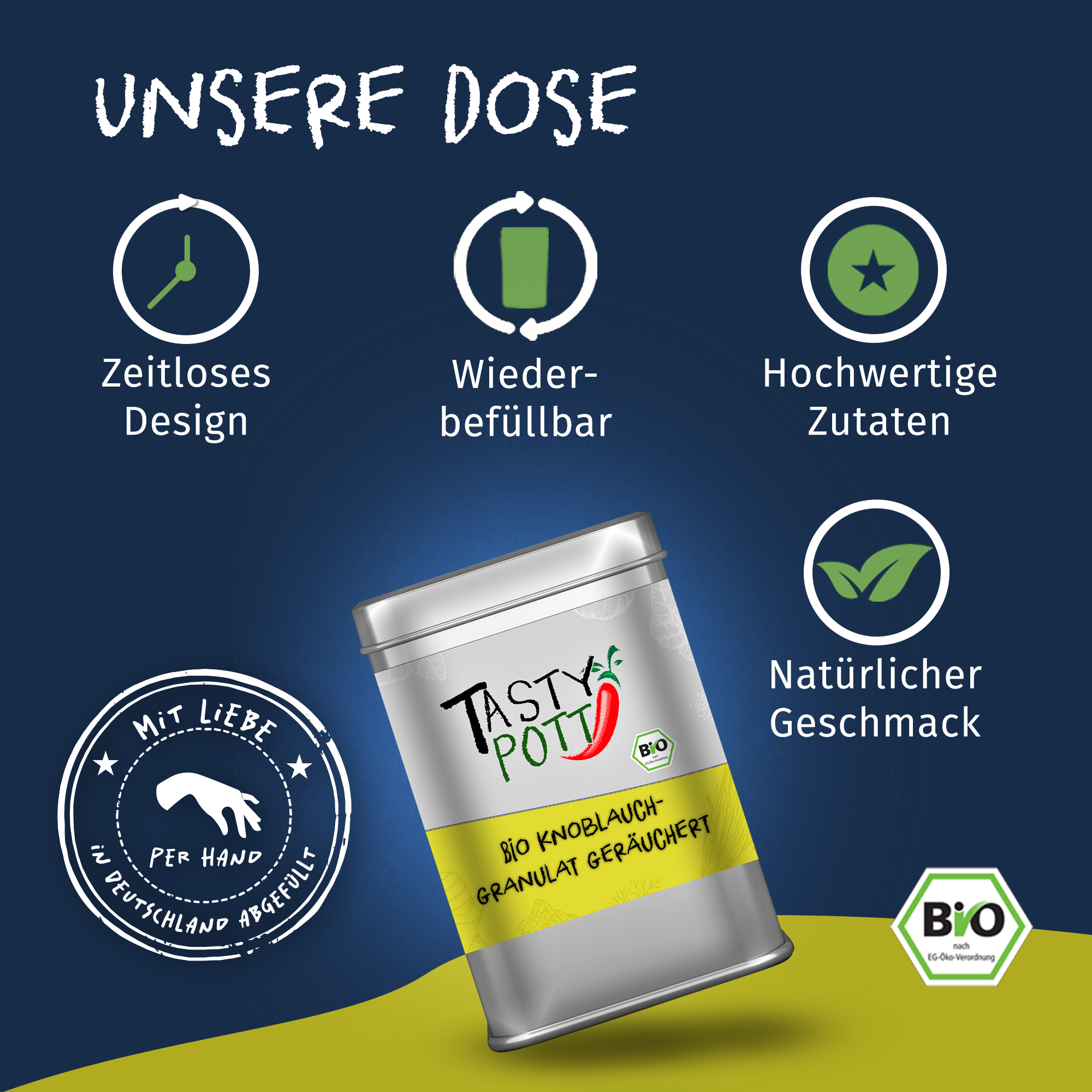 Tasty Pott Bio Knoblauchgranulat Nachfüllbeutel 30g Tasty Pott Bio Knoblauchgranulat Nachfüllbeutel 30g
