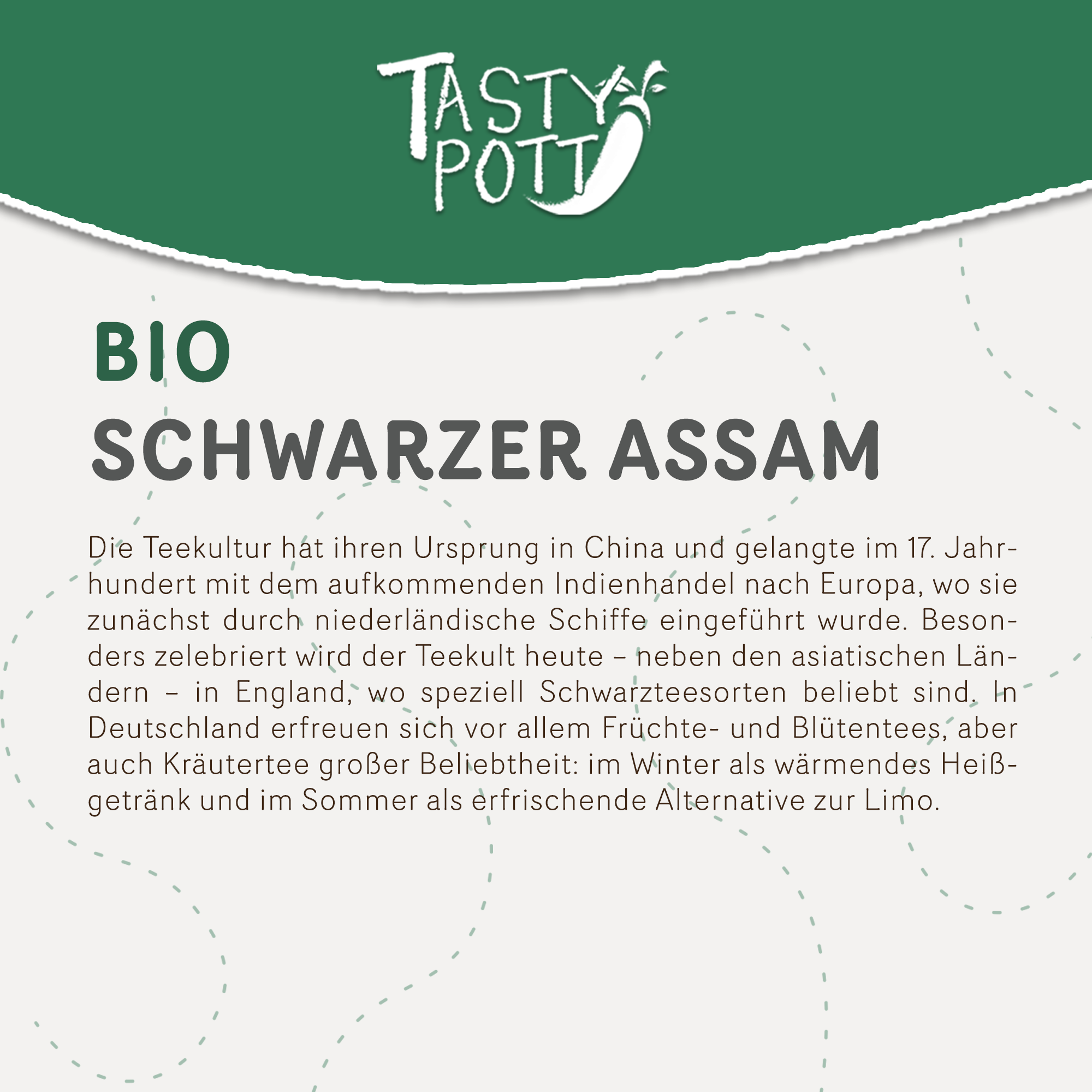 Assam Tee - Bio Assam-Tee Premium - 50g Dose Tasty Pott Assam Tee - Bio Assam-Tee Premium - 50g Dose Tasty Pott
