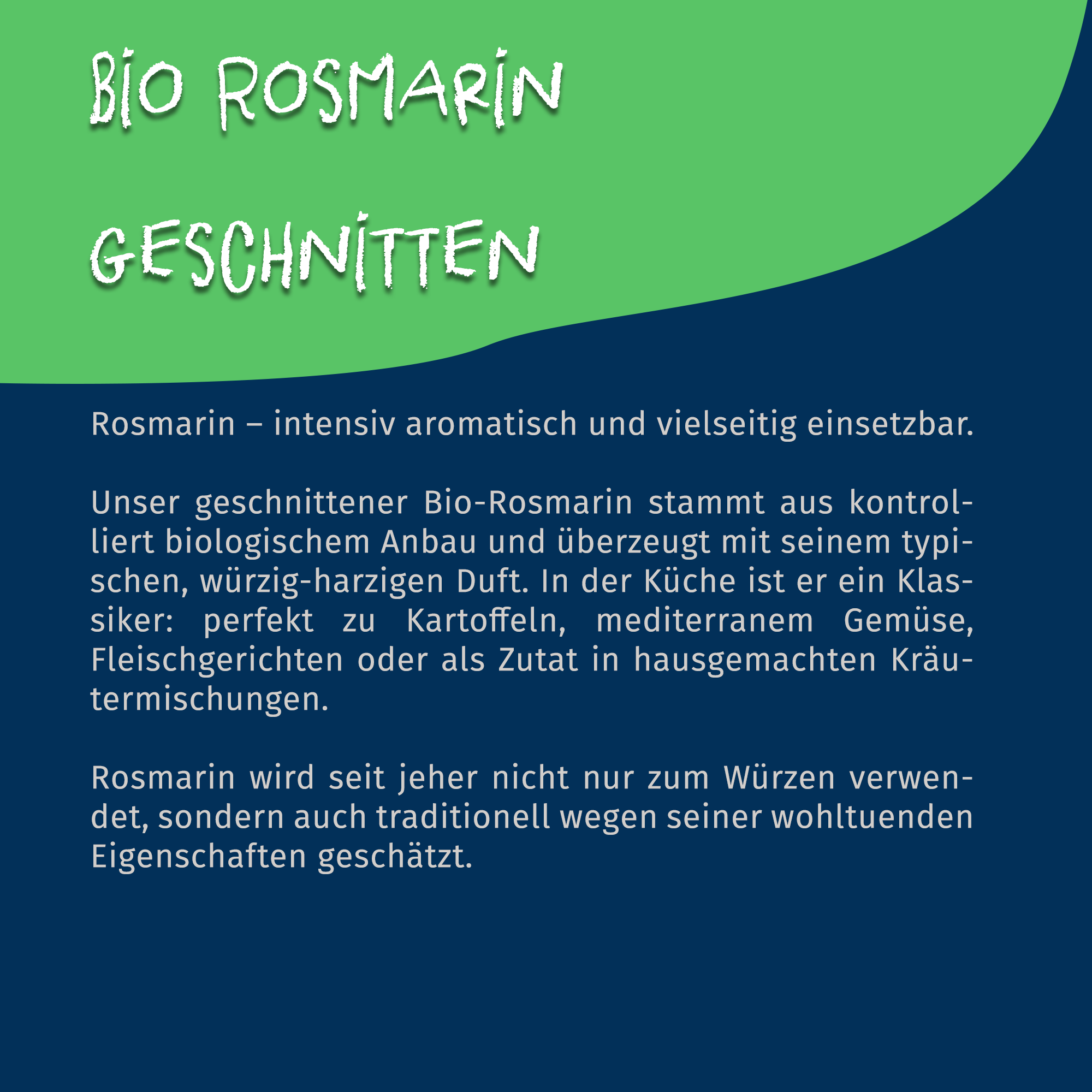 Bio Rosmarin getrocknet & geschnitten | Beutel Tasty Pott 