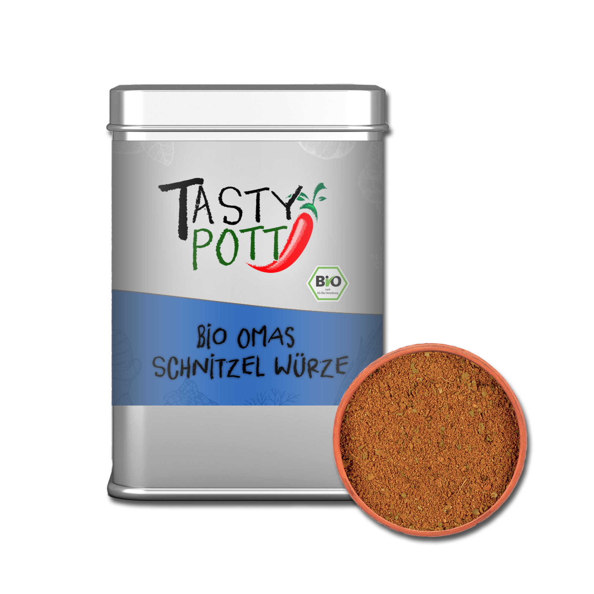 Bio Omas Schnitzel Würze - Gewürzmischung - 100g Dose von Tasty Pott Bio Omas Schnitzel Würze - Gewürzmischung - 100g Dose von Tasty Pott