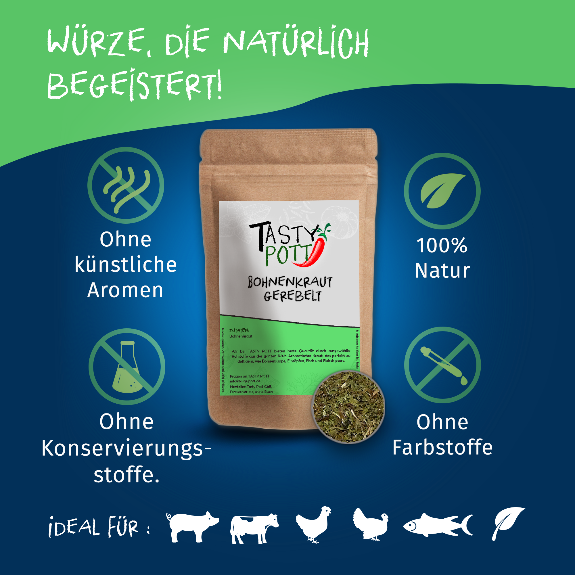 Bohnenkraut getrocknet & gerebelt 40g