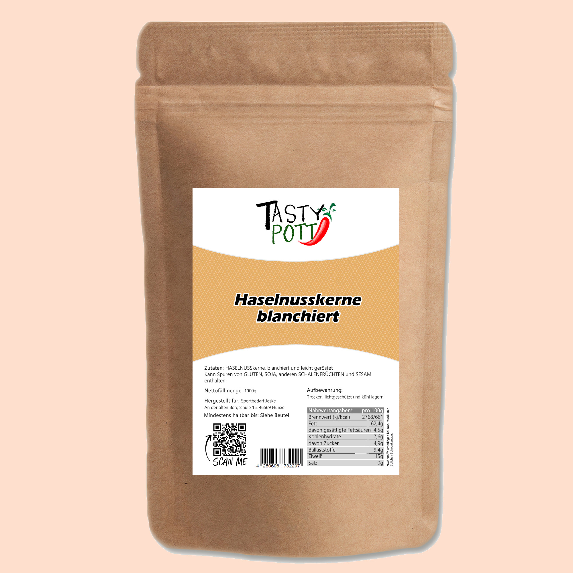 Haselnusskerne blanchiert - frische Haselnüsse direkt ohne Haut - Beste Qualität 1kg Tasty Pott Haselnusskerne blanchiert - frische Haselnüsse direkt ohne Haut - Beste Qualität 1kg Tasty Pott