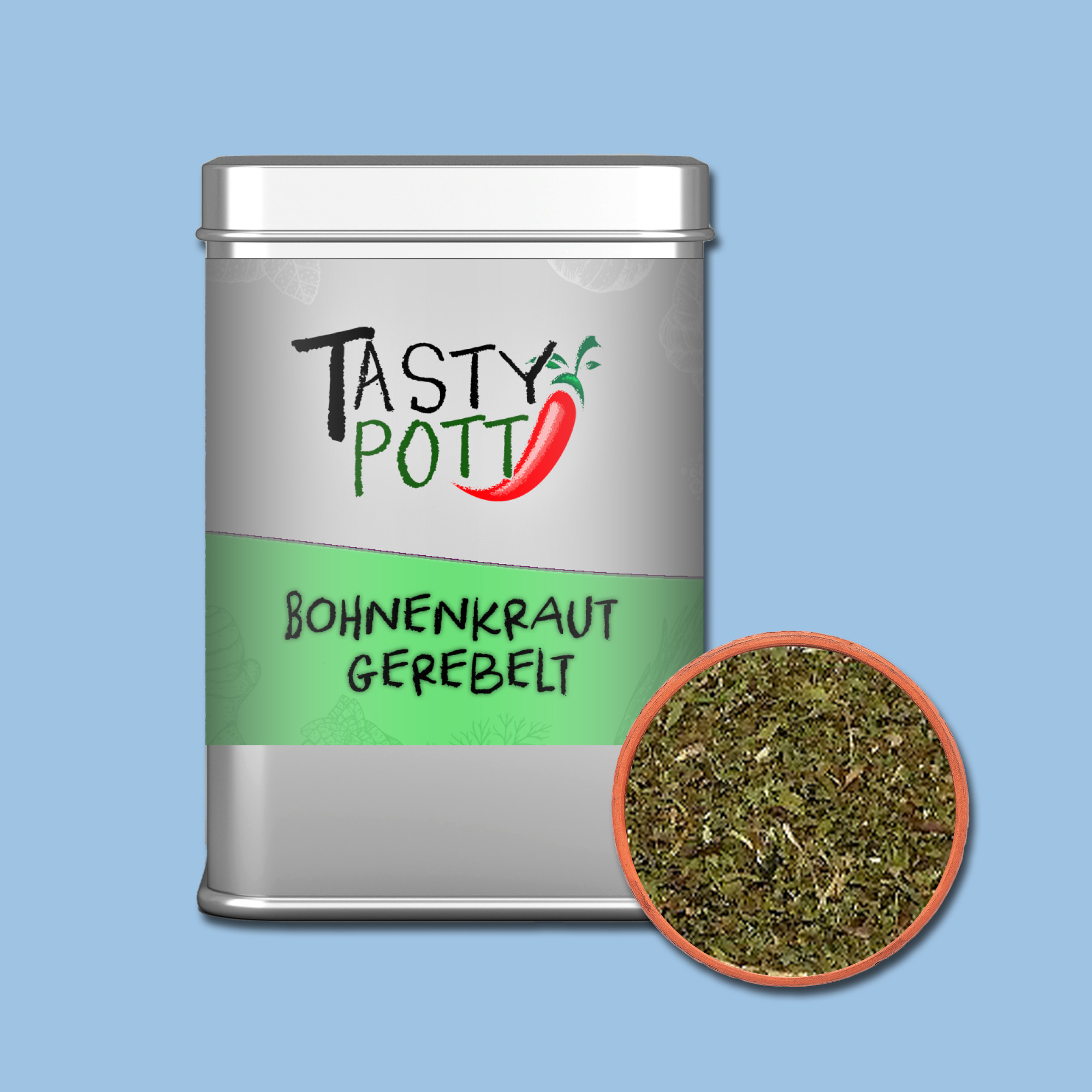 Bohnenkraut getrocknet und gerebelt 40g Dose von Tasty Pott Bohnenkraut getrocknet und gerebelt 40g Dose von Tasty Pott