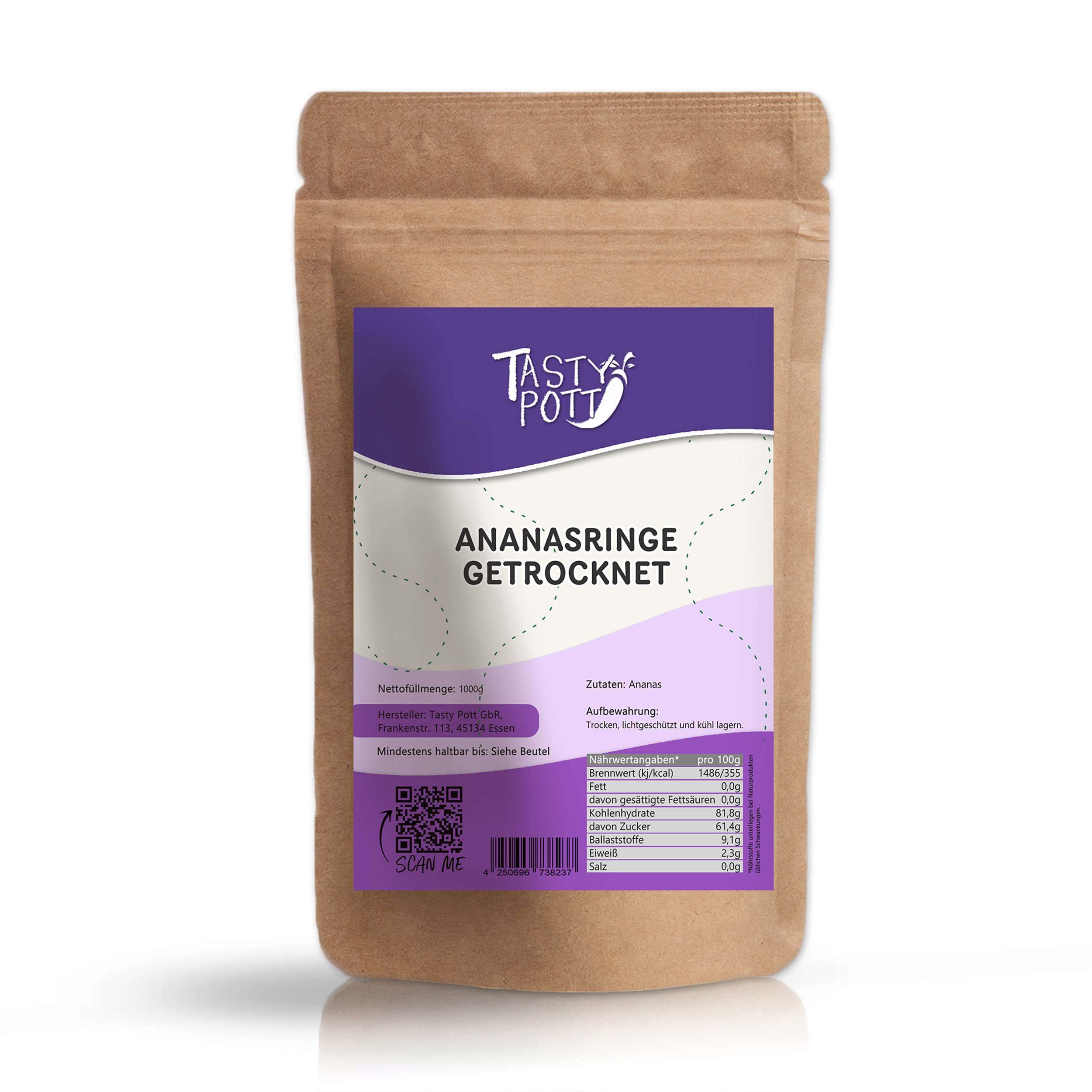 Getrocknete Ananasringe 1kg 