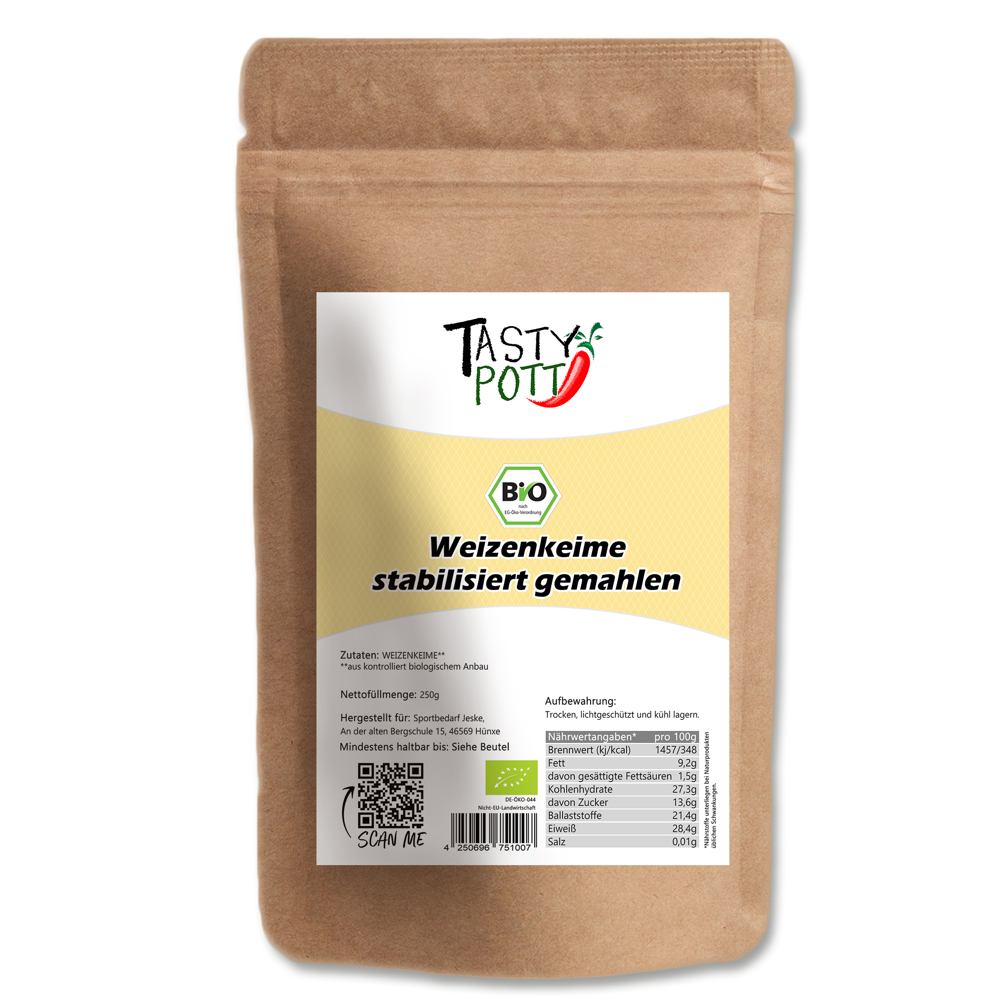 Tasty-Pott Bio Weizenkeime gemahlen 250g