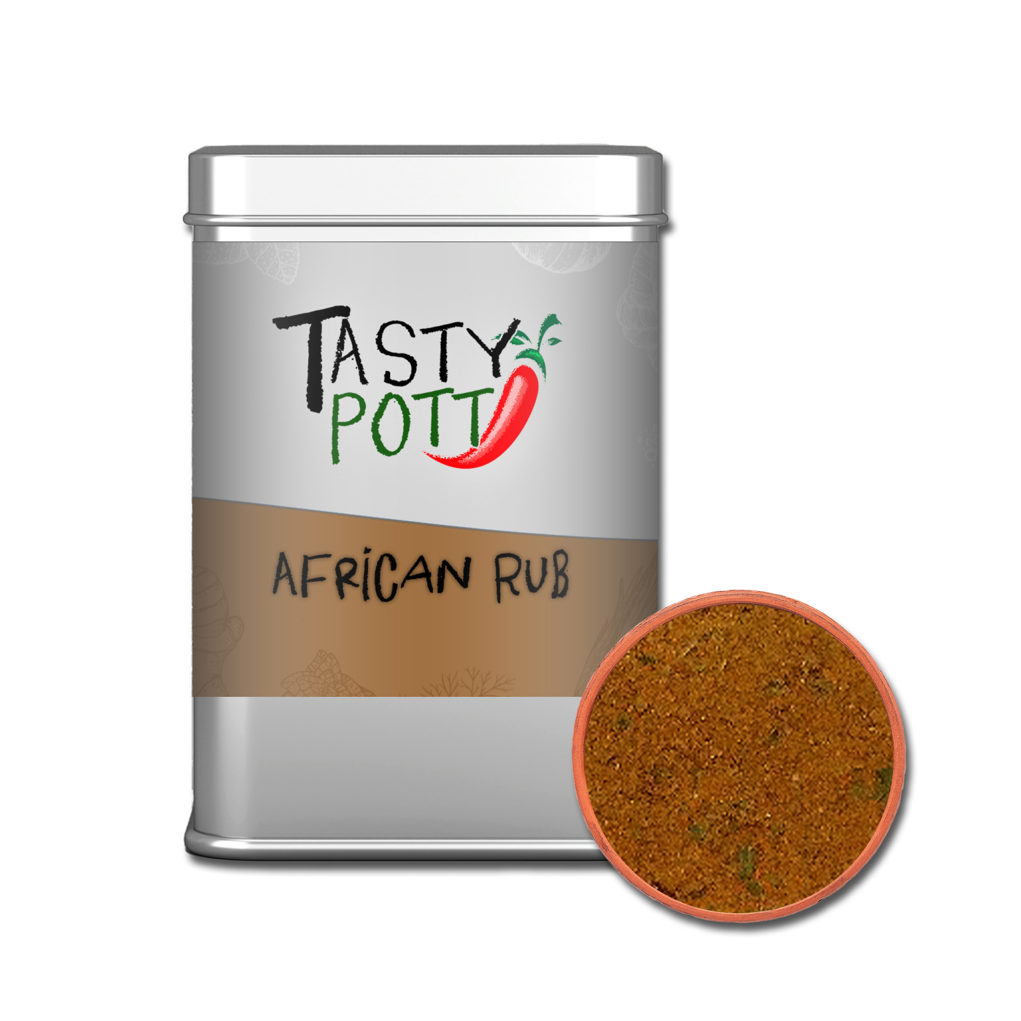 African Rub – Die exotische Gewürzmischung von Tasty Pott - 70 Gramm Dose African Rub – Die exotische Gewürzmischung von Tasty Pott - 70 Gramm Dose