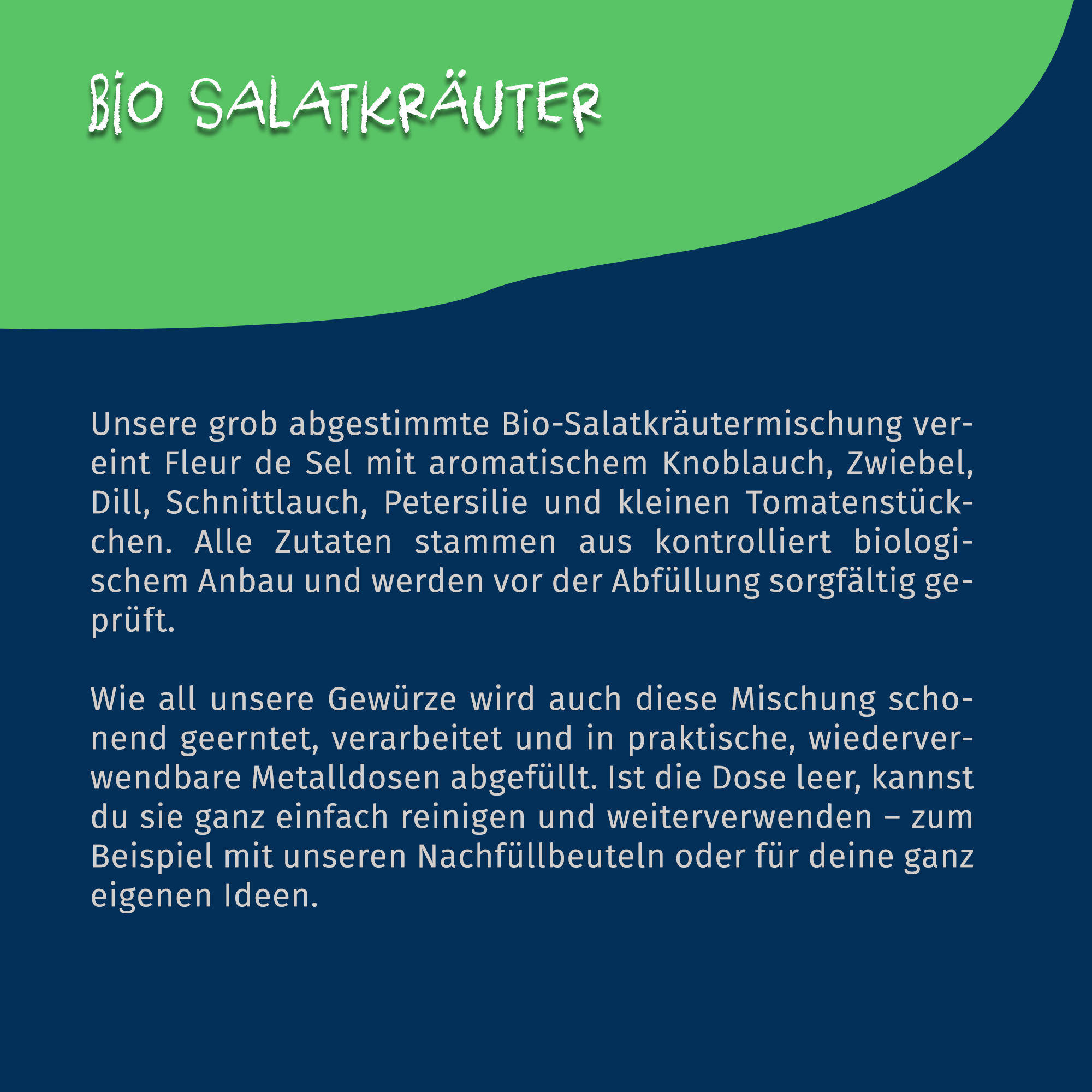 Salatkräuter Bio - Gewürz für deinen Salat - 30g Beutel Tasty Pott Salatkräuter Bio - Gewürz für deinen Salat - 30g Beutel Tasty Pott