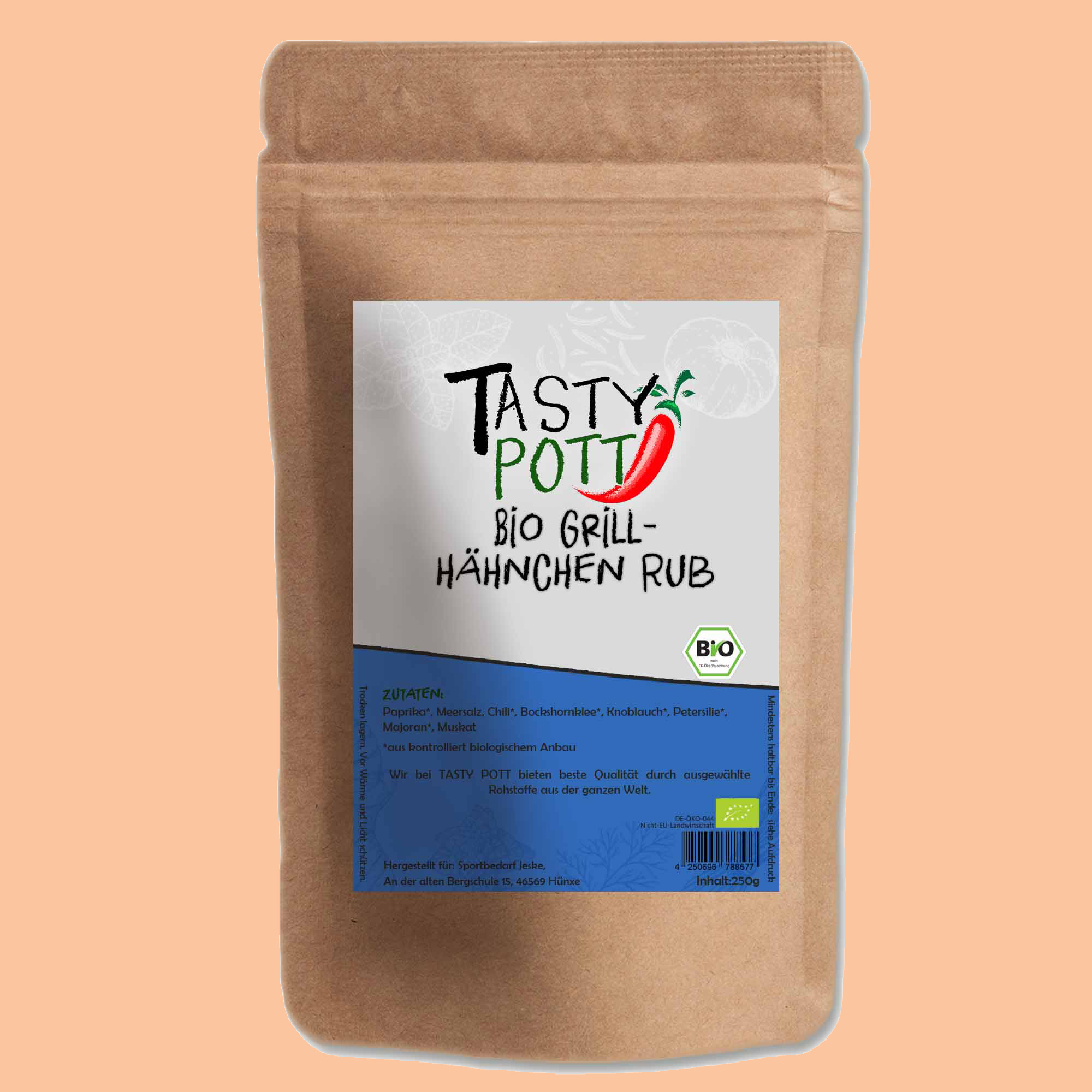 Bio Grillhähnchen Rub - Chicken Rub - Gewürzmischung 250g Tasty Pott