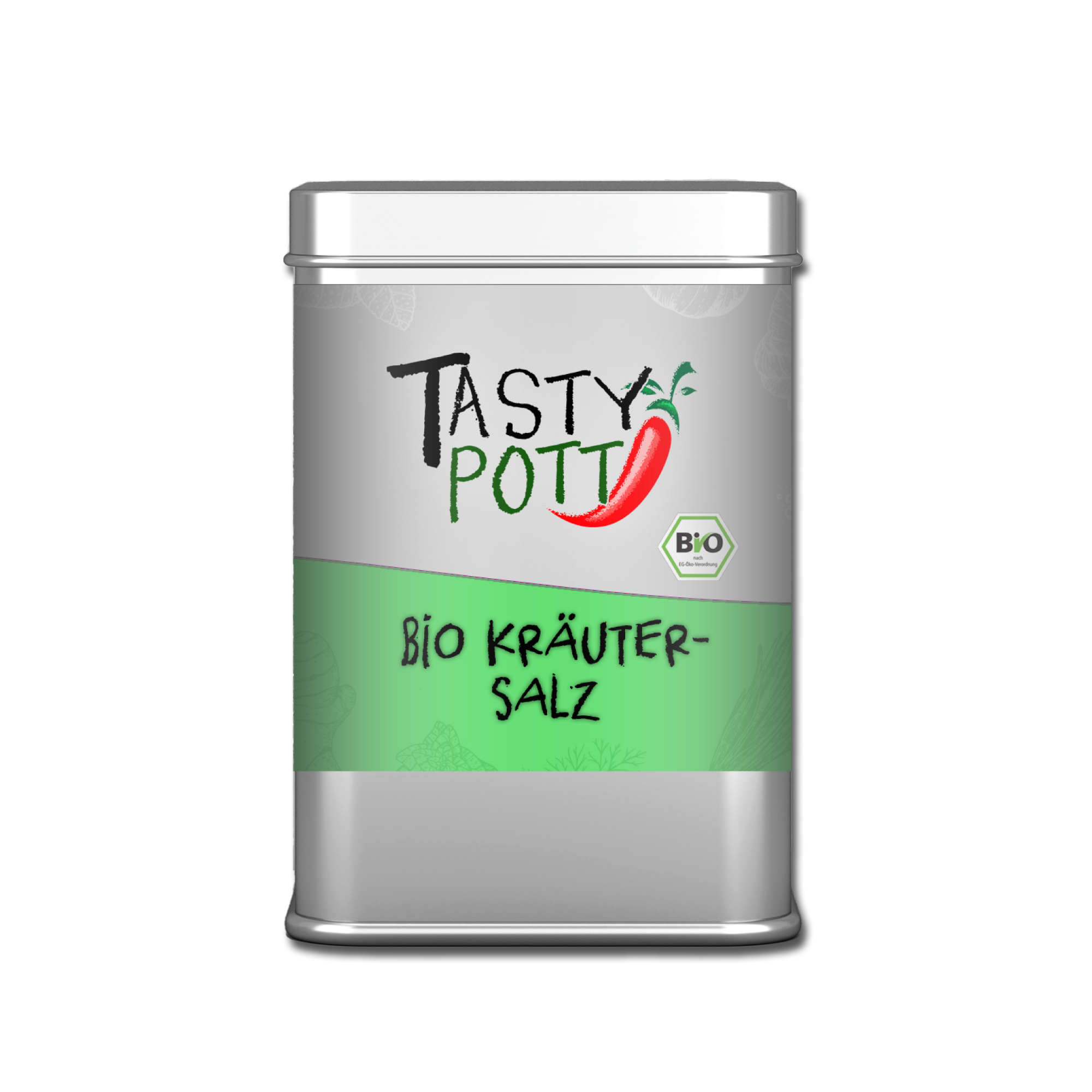 Bio Kräutersalz - Mediterrane Kräuter mit Salz - 100g Dose Tasty Pott