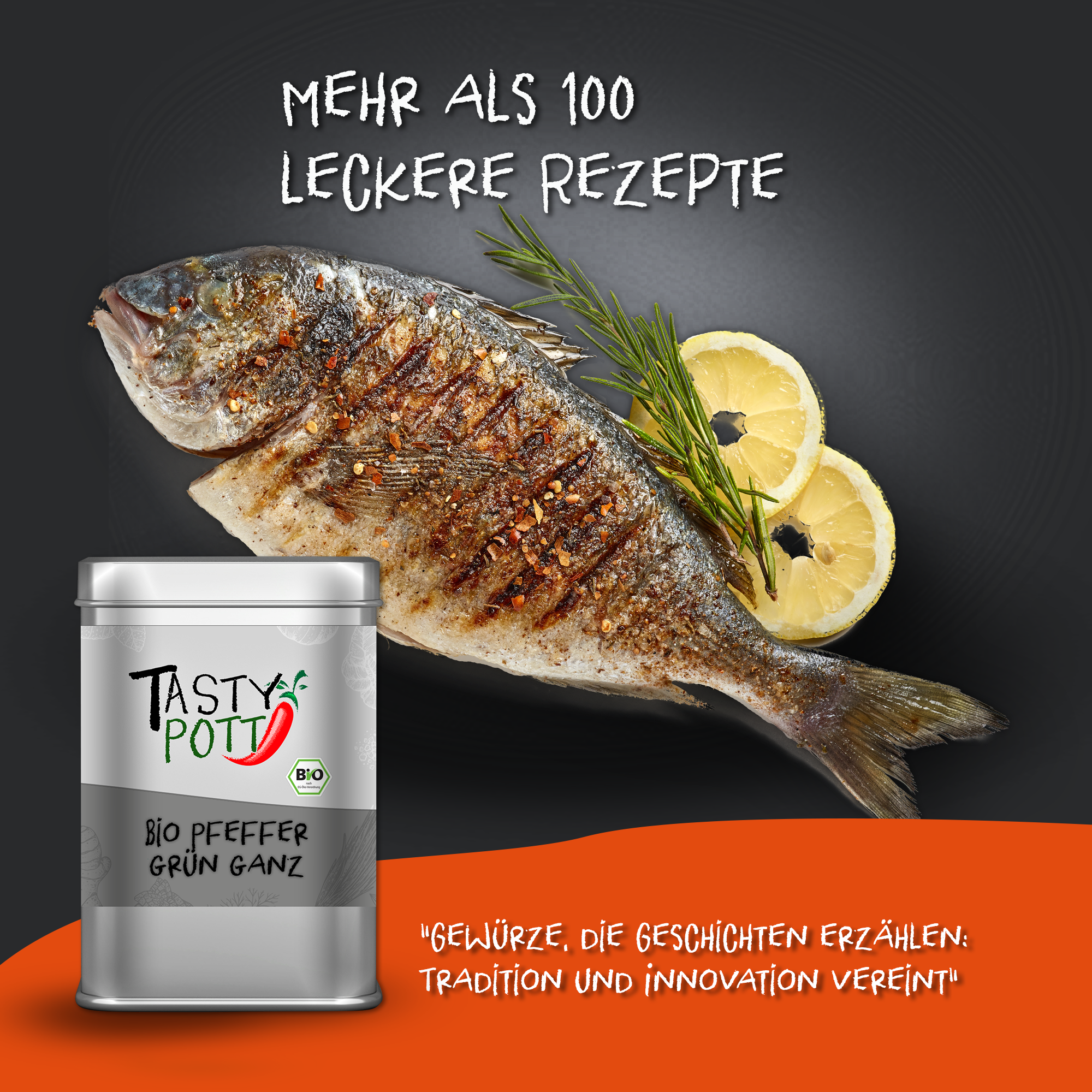 Tasty Pott Bio Pfeffer grün | ganz | Grüne Pfefferkörner - 40g Dose