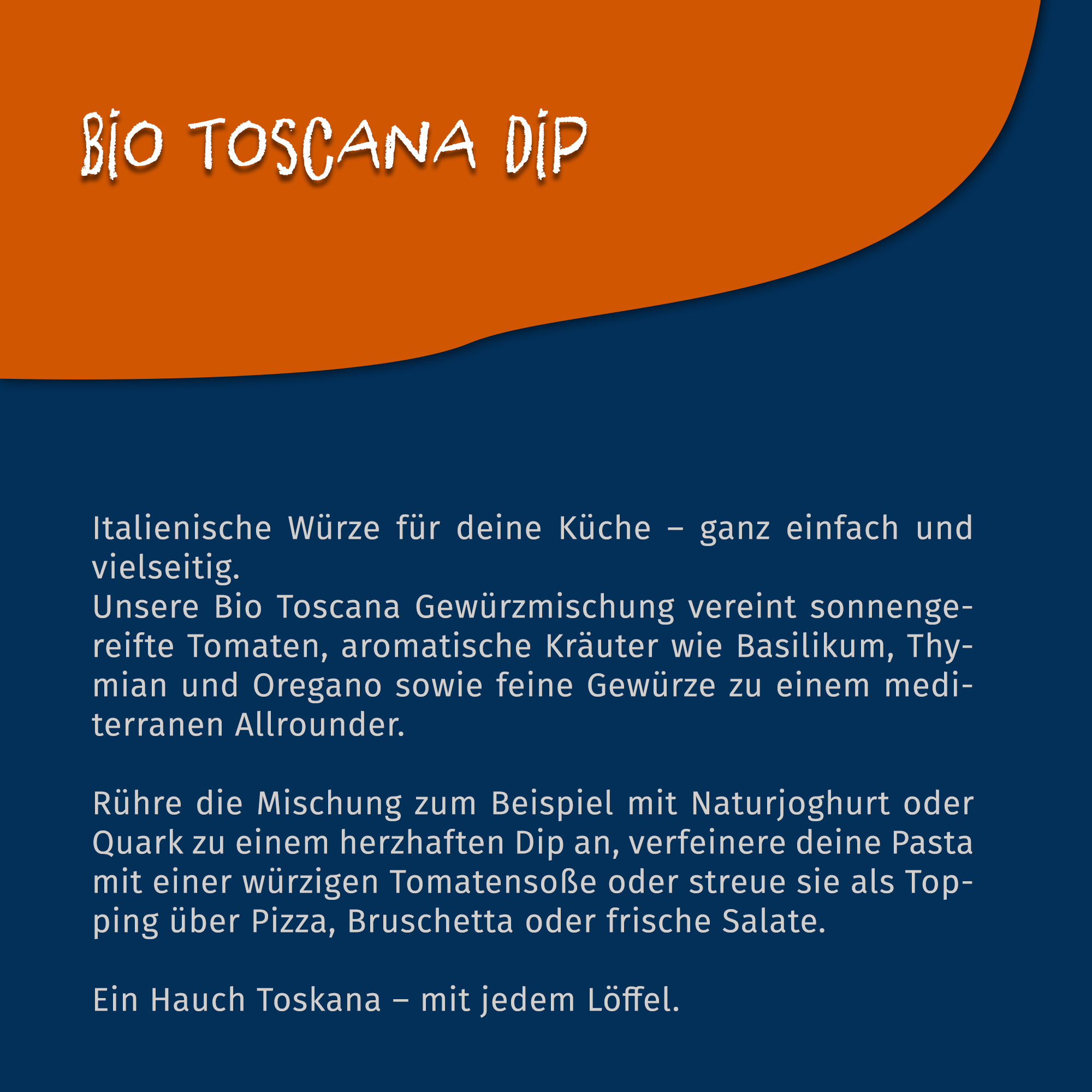 Bio Toscana Dip - Gewürzmischung für Dips - 75g Dose Tasty Pott Bio Toscana Dip - Gewürzmischung für Dips - 75g Dose Tasty Pott