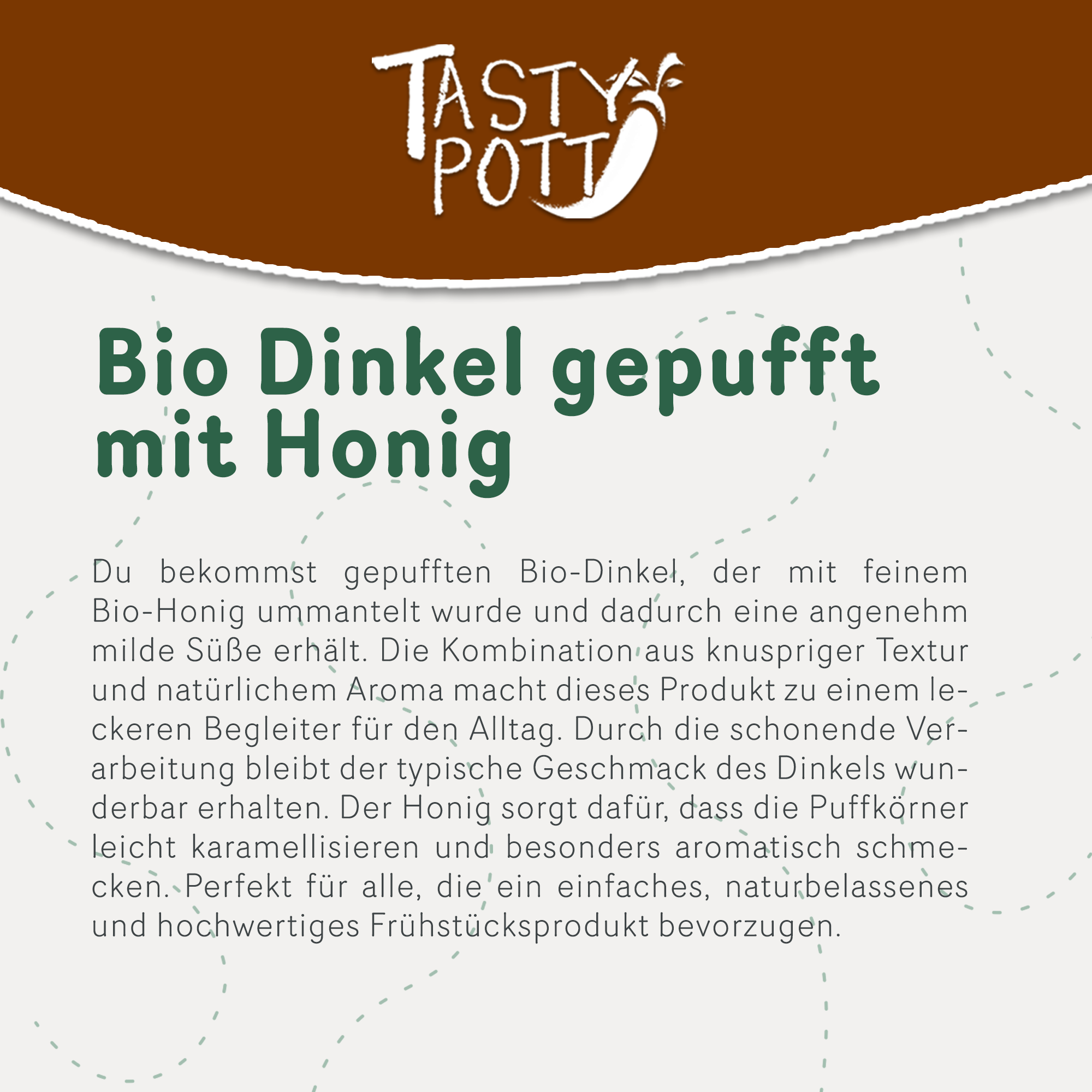 Tast Pott Bio Dinkel gepufft mit Honig 400g