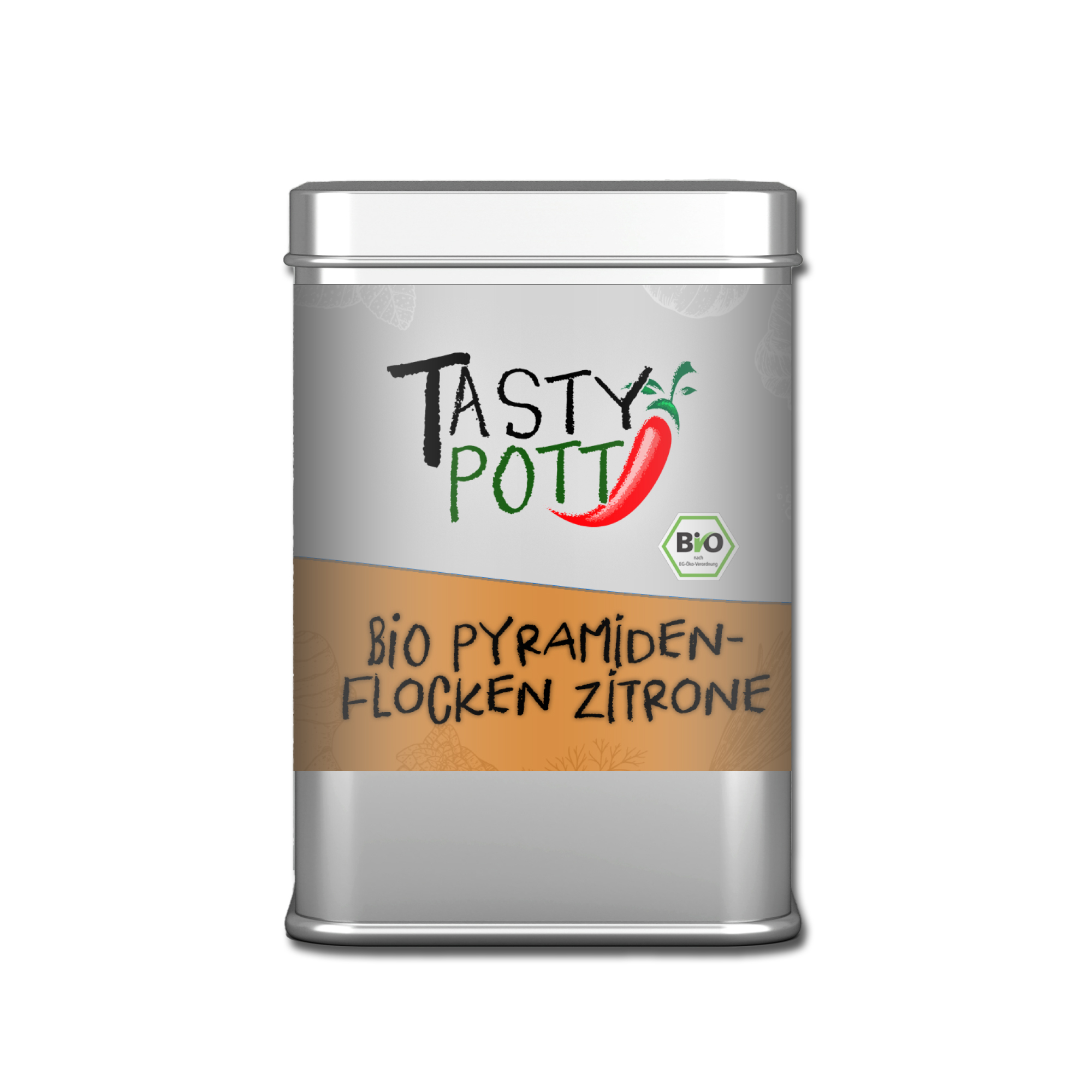 Bio Pyramidenflocken Zitrone - Pyramidensalz - 85g Dose von Tasty Pott  Bio Pyramidenflocken Zitrone - Pyramidensalz - 85g Dose von Tasty Pott