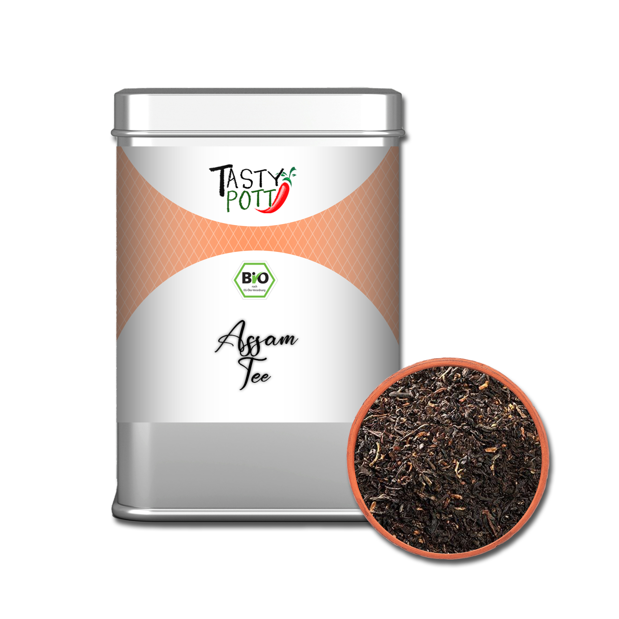 Assam Tee - Bio Assam-Tee Premium - 50g Dose Tasty Pott Assam Tee - Bio Assam-Tee Premium - 50g Dose Tasty Pott