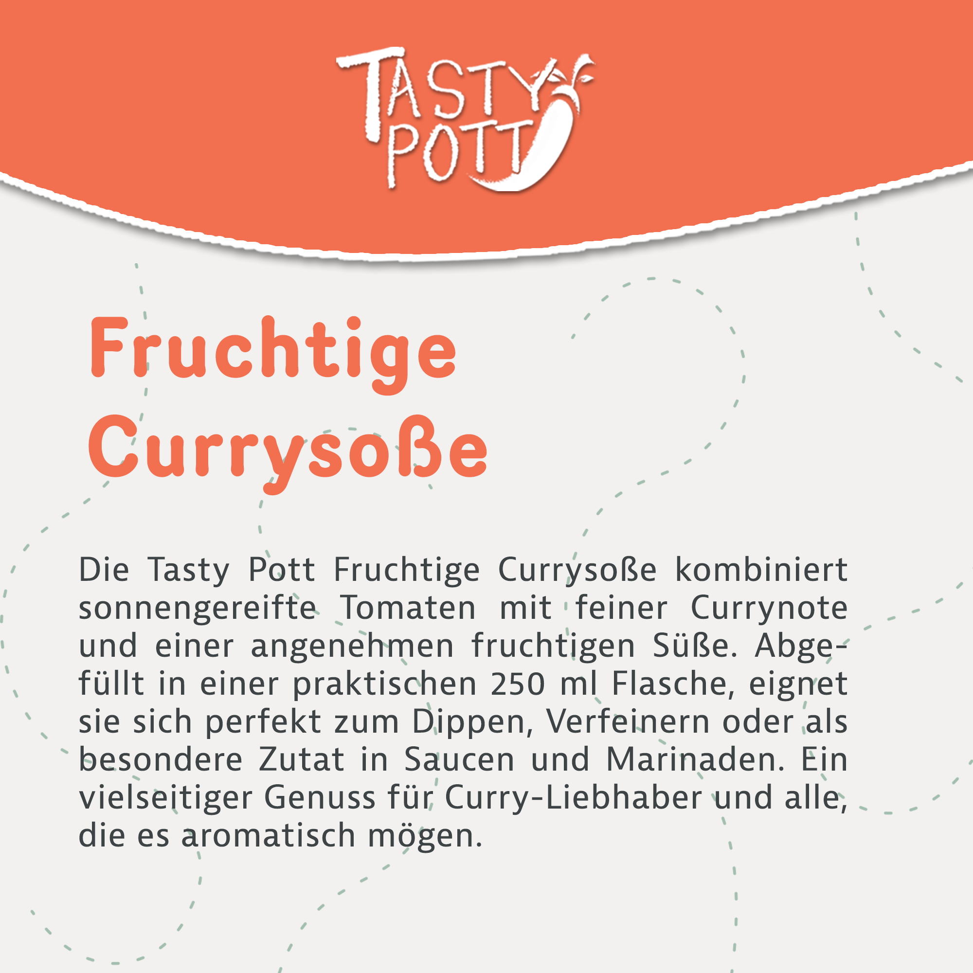 Tasty Pott Fruchtige Currysoße 250ml Flasche