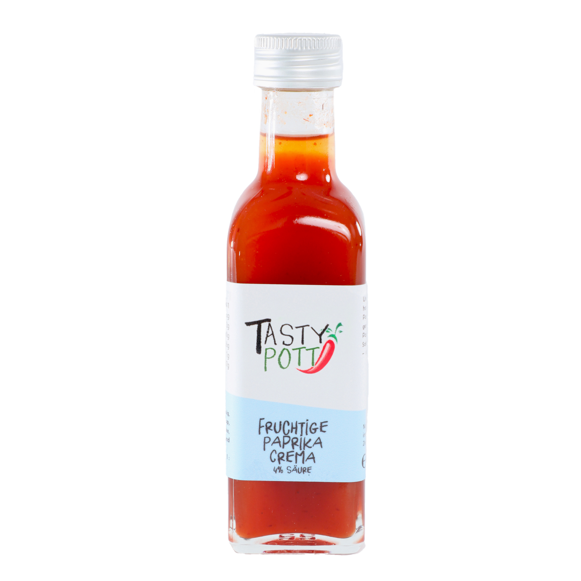 Fruchtige Paprika Creme 4% Säure - 100 ml Glasflasch von Tasty Pott Fruchtige Paprika Creme 4% Säure - 100 ml Glasflasch von Tasty Pott