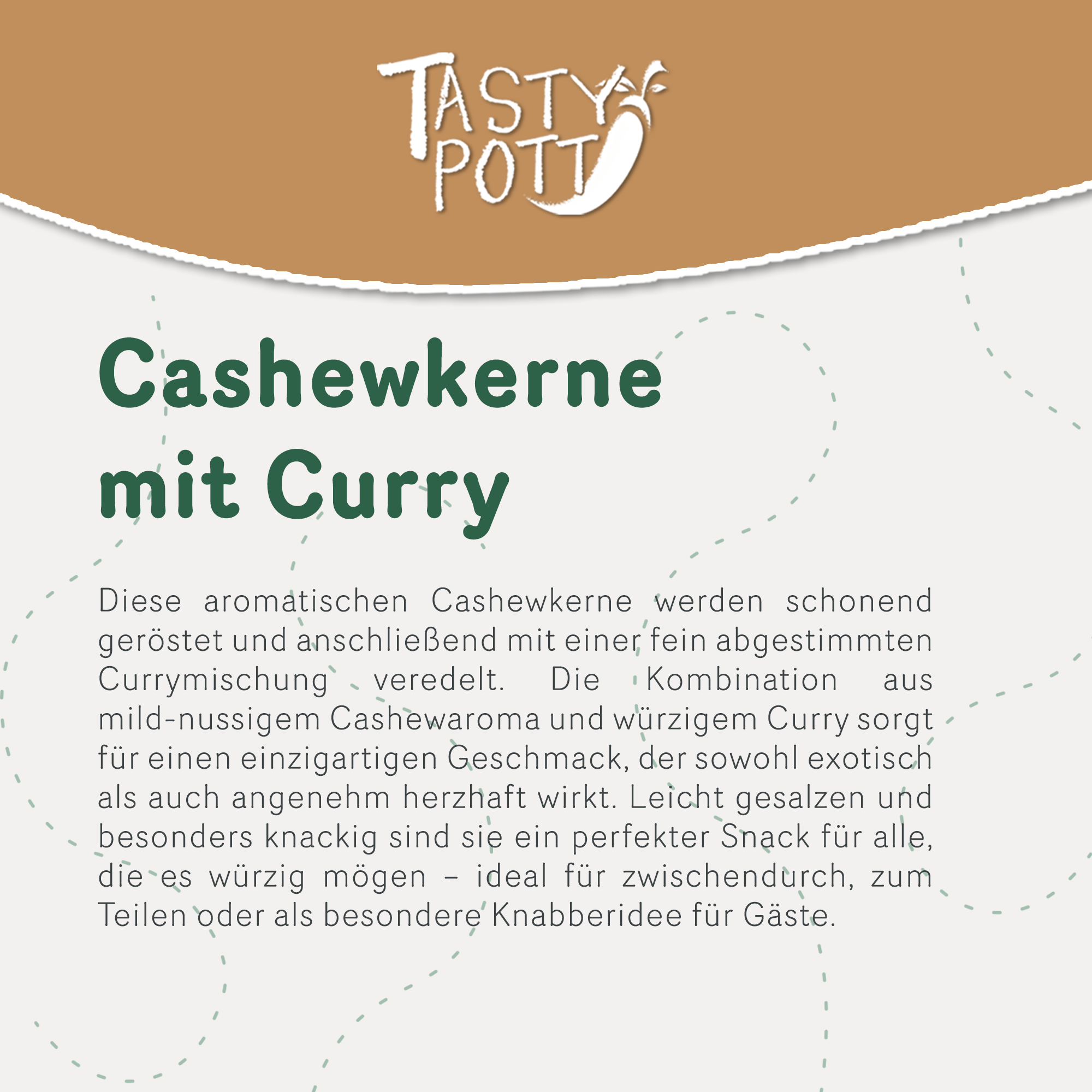 Cashewkerne Curry geröstet & gesalzen
