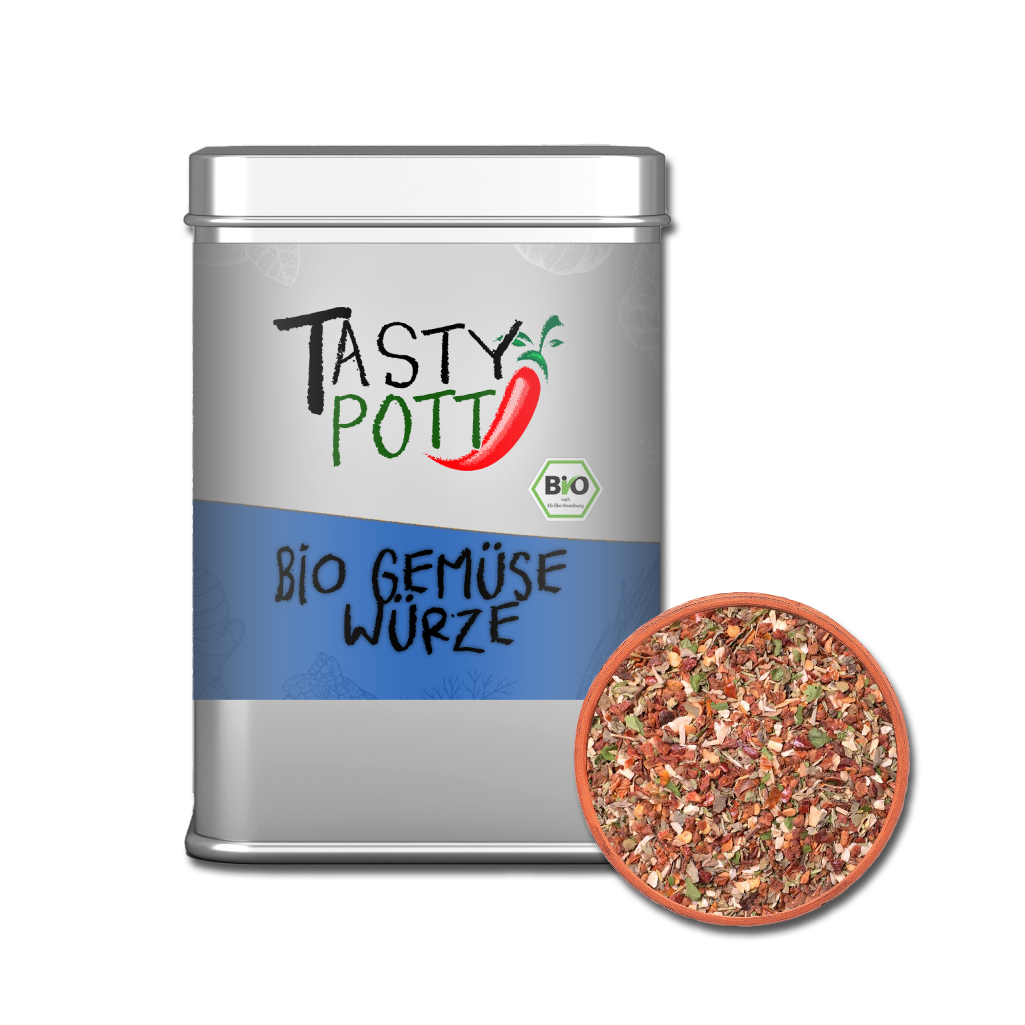 Bio Gemüse Würze - Gewürz für Gemüse - 70g Dose von Tasty Pott 