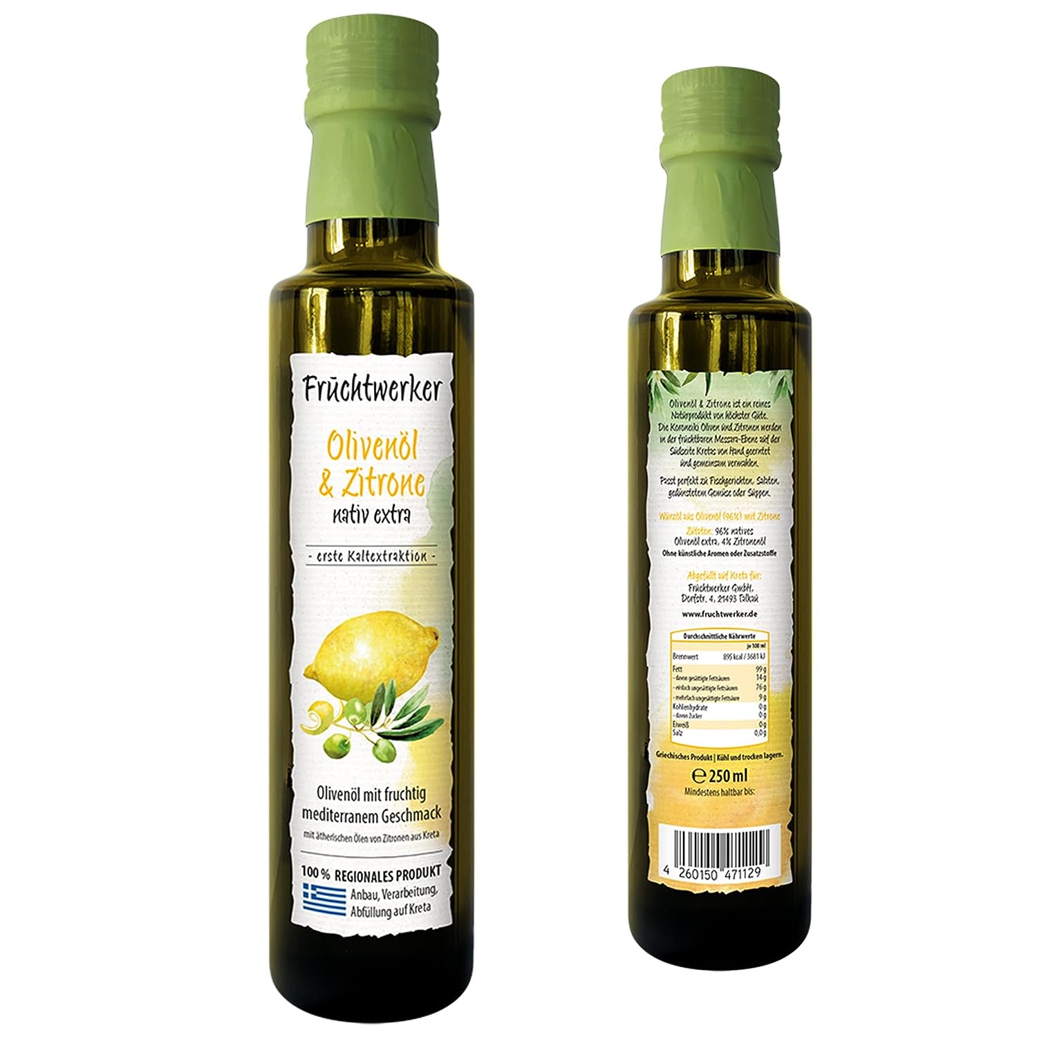 Fruchtwerker Olivenöl + Zitrone 250ml Fruchtwerker Olivenöl + Zitrone 250ml