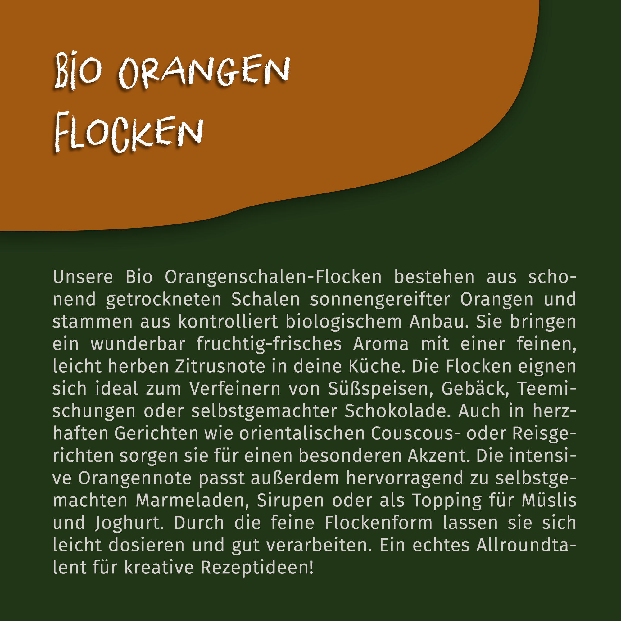 Bio Orangenschalen Flocken- Nachfüllbutel 