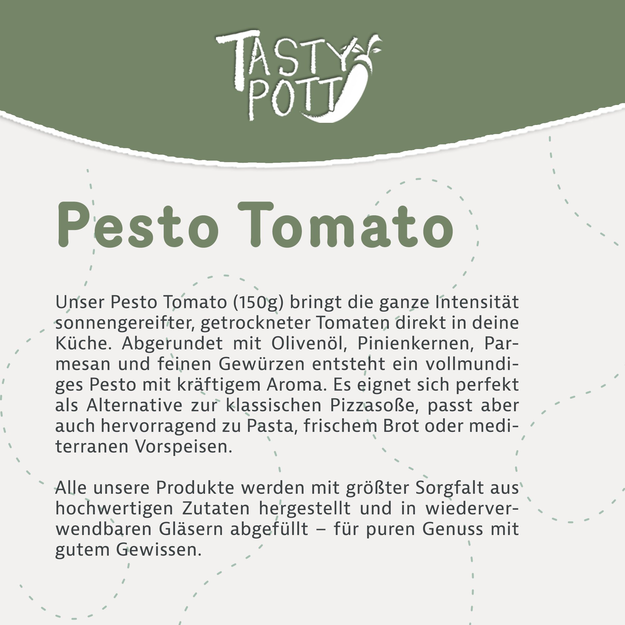 Pesto Tomato - Tomatenpesto  | 150g Glas Tasty Pott  