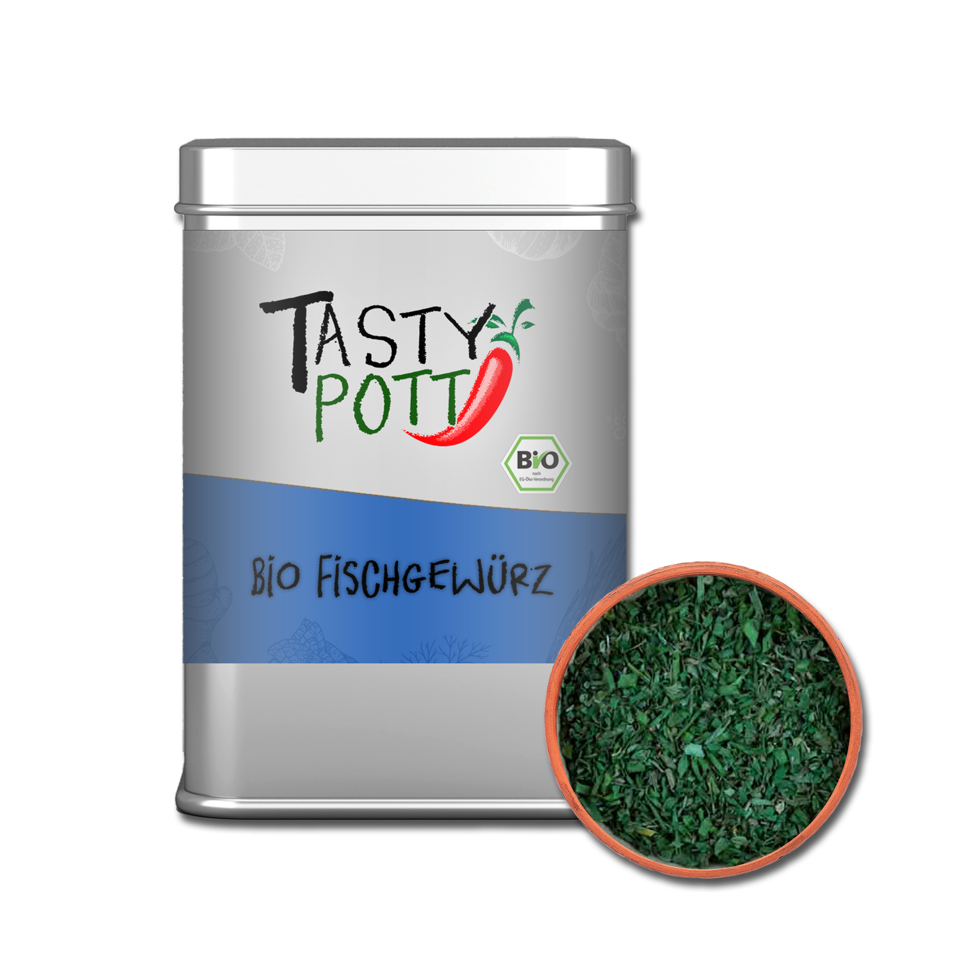 Fischgewürz - Gewürz für Fisch - Bio Gewürzmischung - 100g Dose Tasty Pott