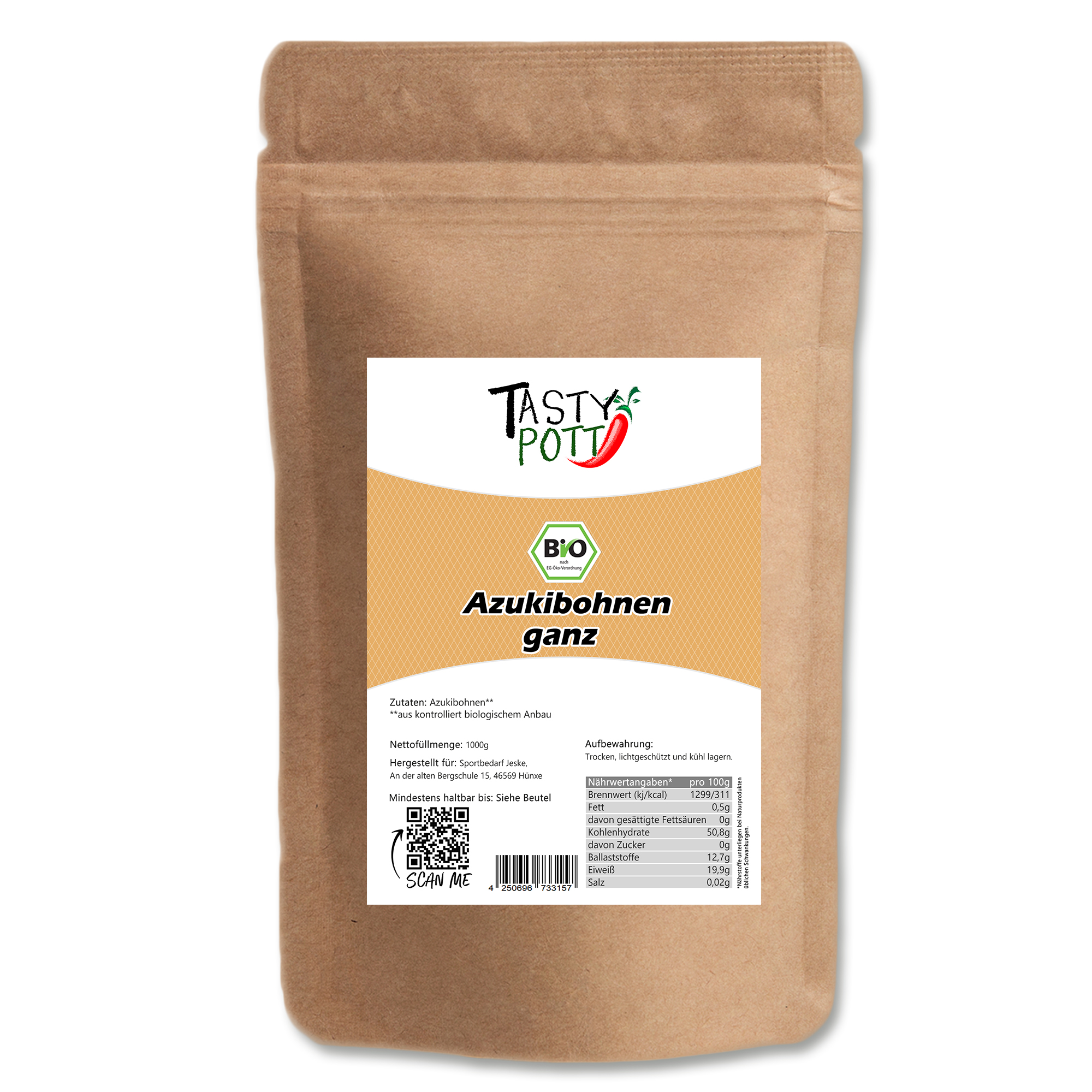 Tasty Pott Bio Azukibohnen ganz 1Kg