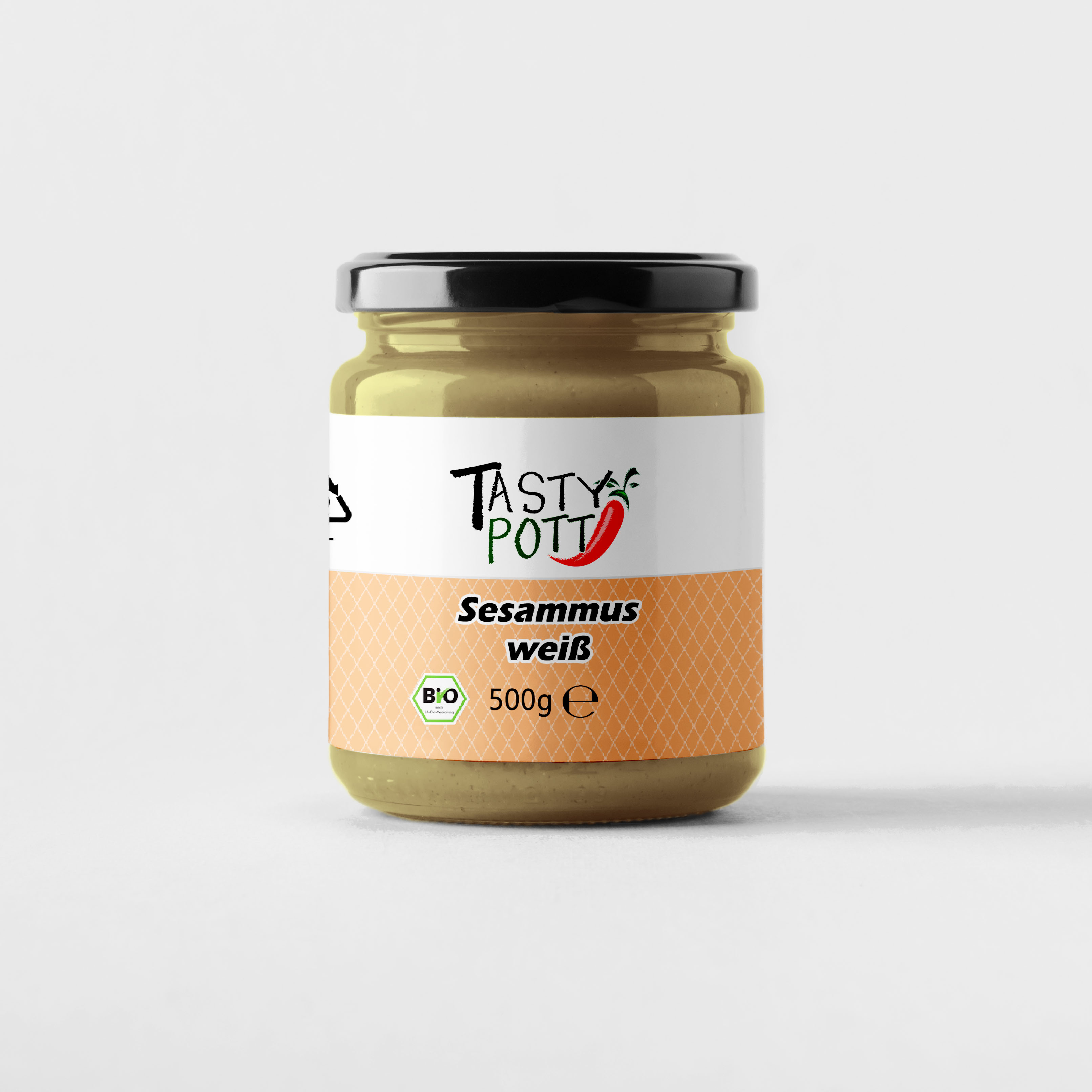 Sesammus weiß - Bio Sesammus Tahin | 500 g Glas Tasty Pott  
