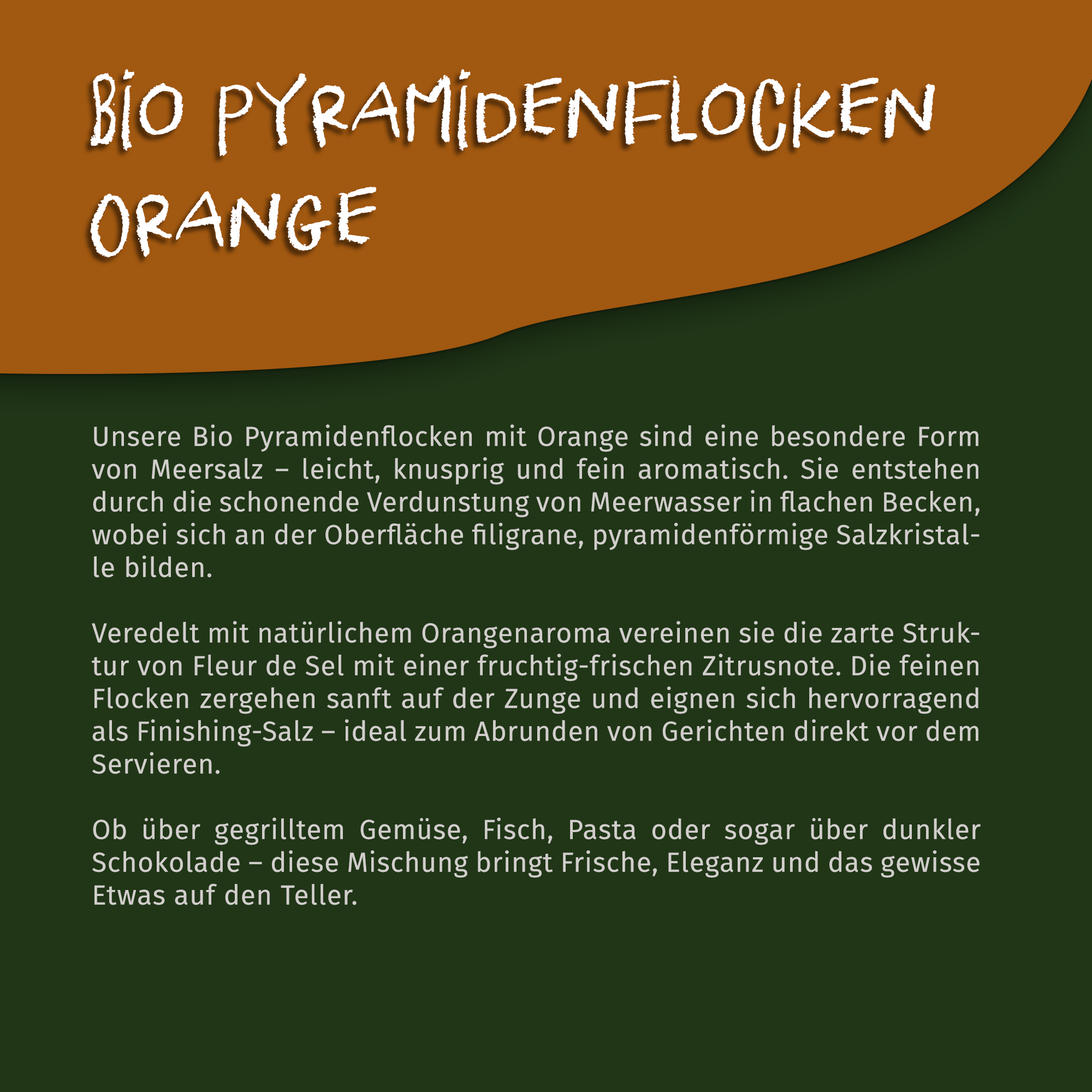 Bio Pyramidenflocken Orange & Salz 85g