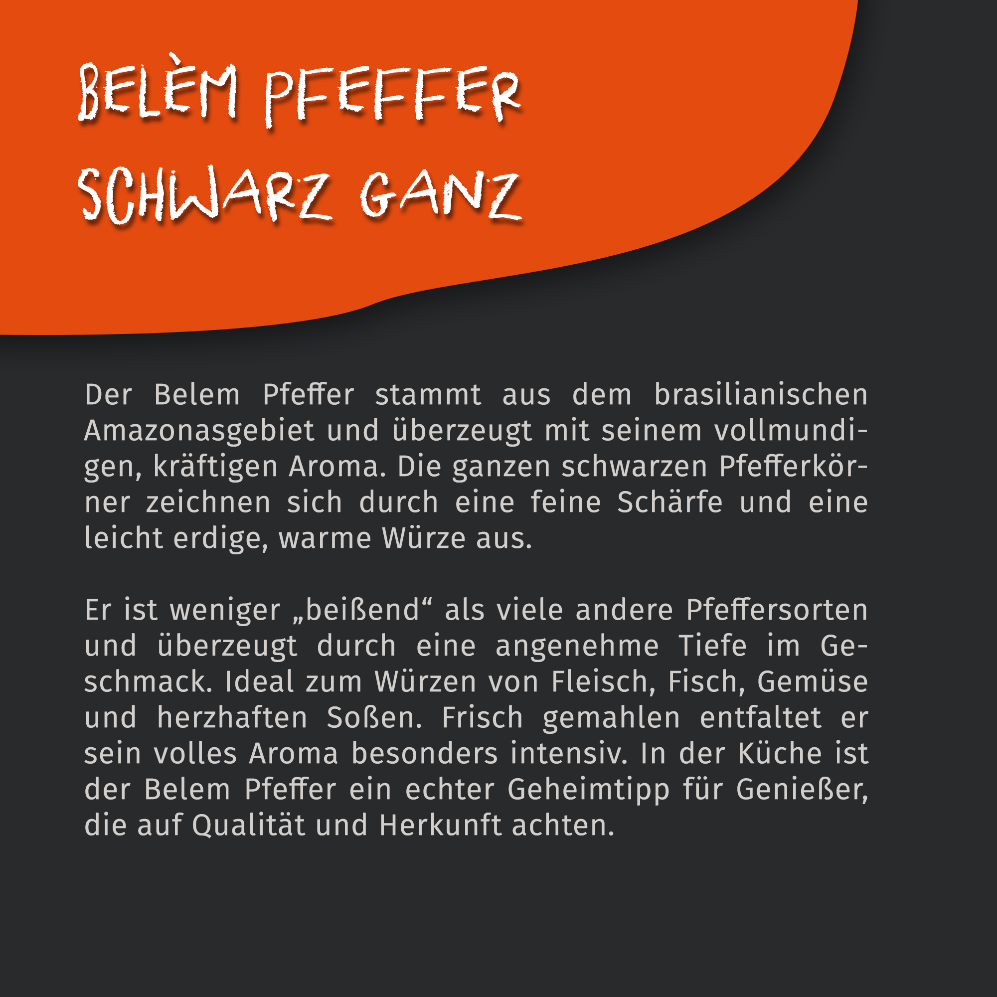 Belem Pfeffer schwarz ganz - Belem-Pfeffer - Beutel 30g von Tasty Pott