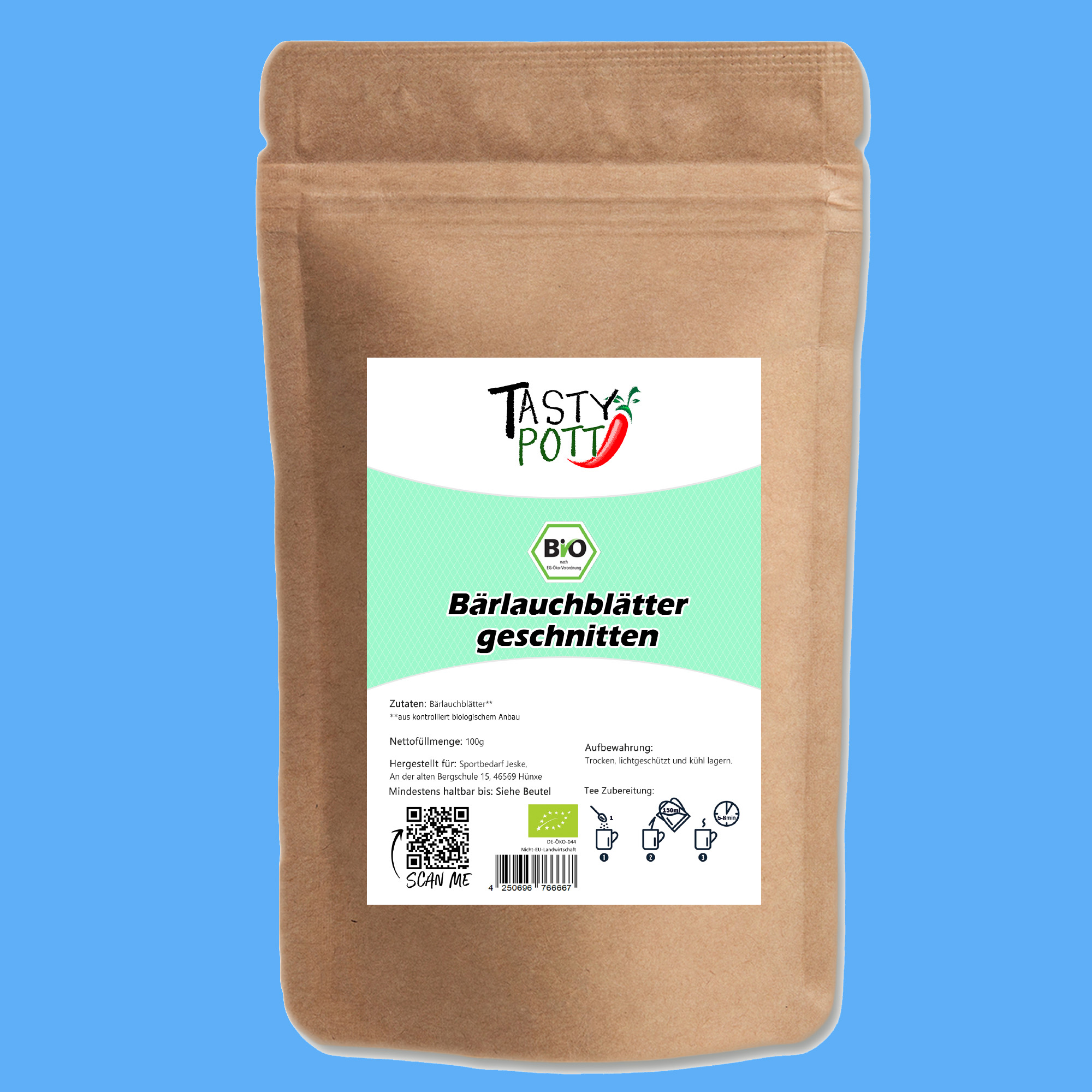 Bärlauch geschnitten Bio Qualität - 500g Beutel Tasty Pott Bärlauch geschnitten Bio Qualität - 500g Beutel Tasty Pott