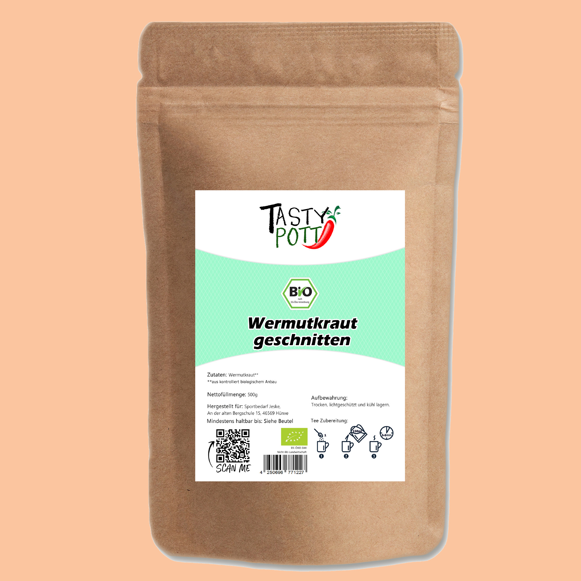 Bio Wermutkraut getrocknet & geschnitten - Wermutkraut - 100g Beutel Tasty Pott Bio Wermutkraut getrocknet & geschnitten - Wermutkraut - 100g Beutel Tasty Pott