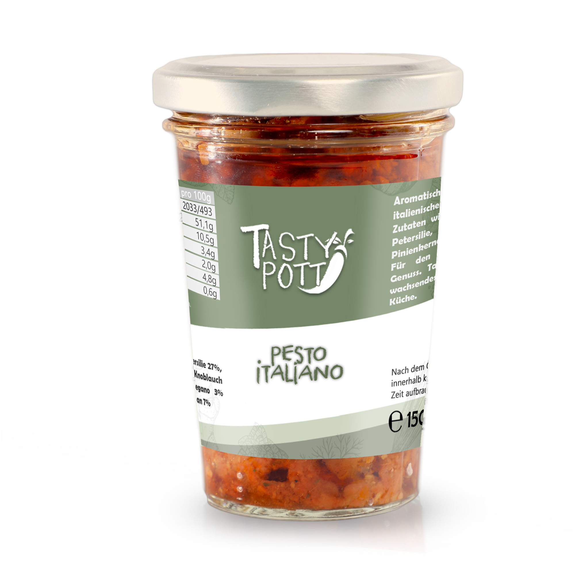 Pesto Italiano - Kräuter Pesto - 150g Glas von Tasty Pott
