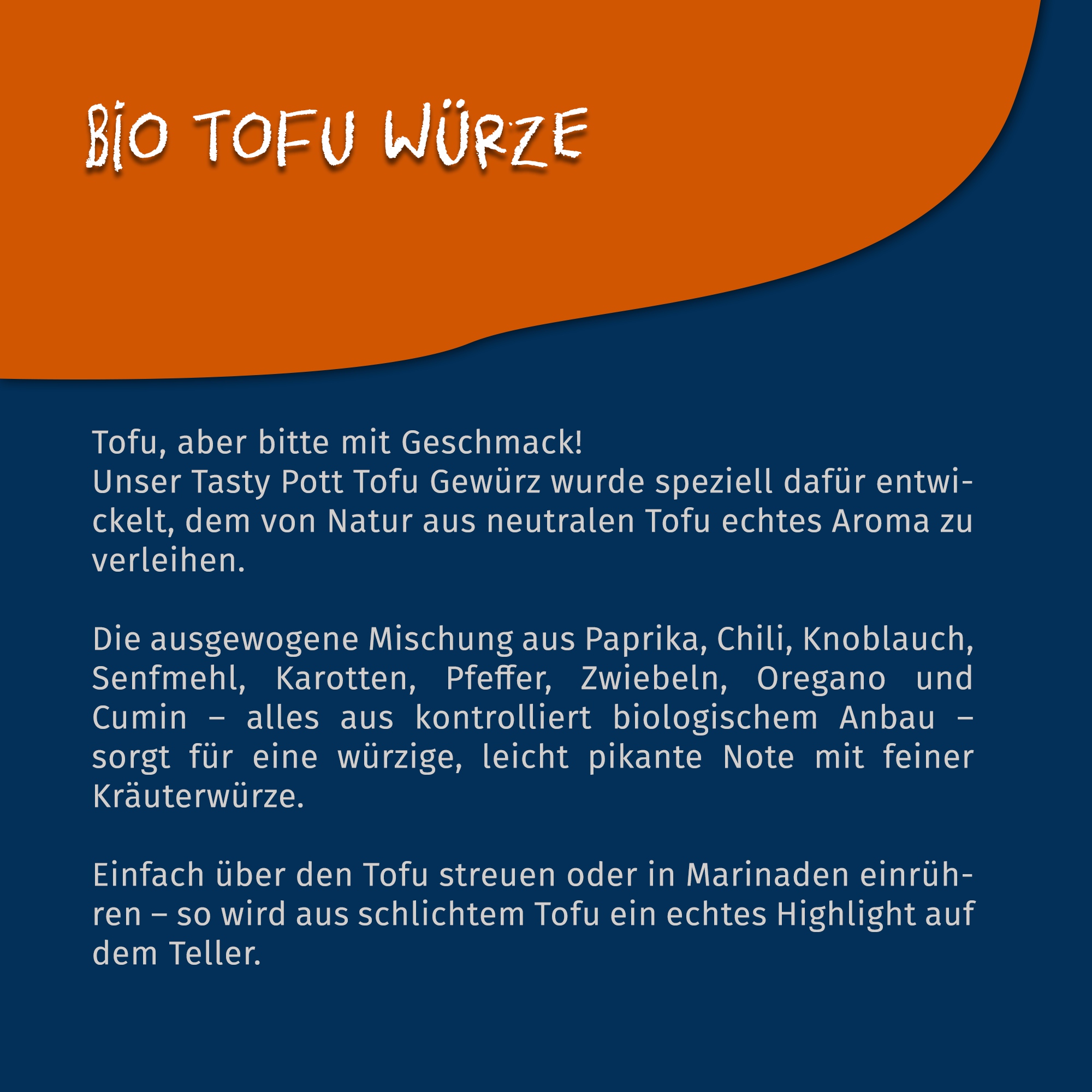 Tofu Gewürz Bio | Tofugewürz - Gewürzzubereitung 100g Dose Tasty Pott