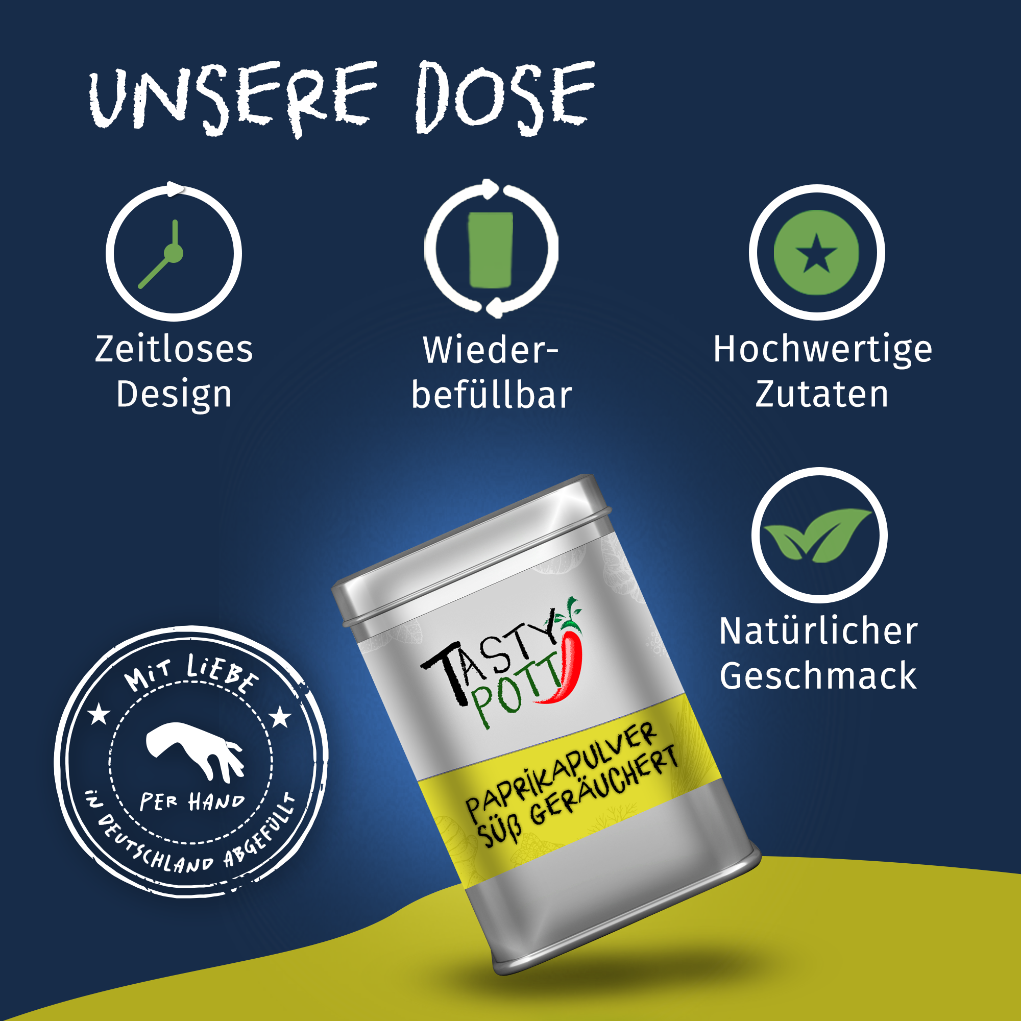 Paprika Pulver geräuchert - geräuchertes Paprikapulver - 250g von Tasty Pott