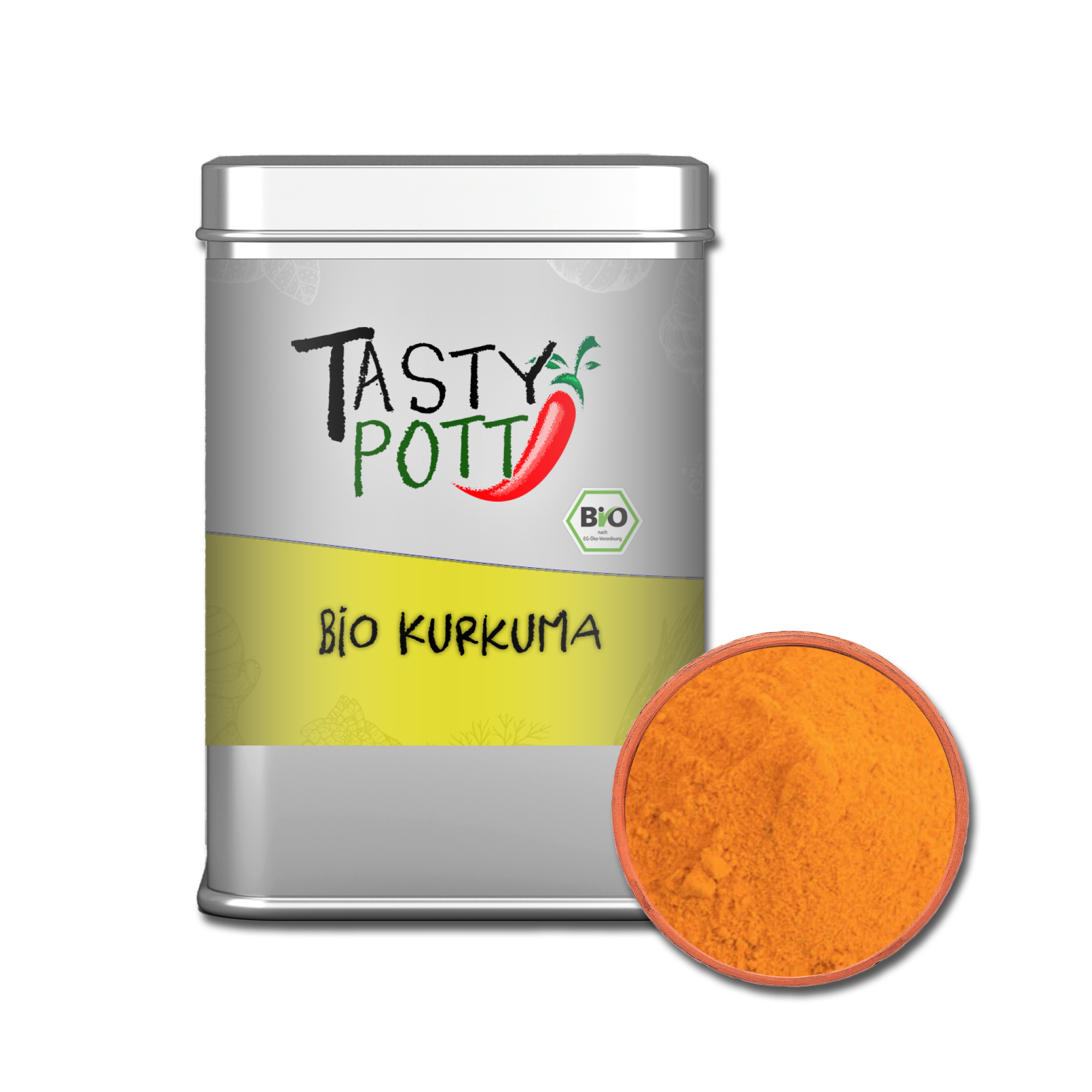 Bio Kurkuma gemahlen - Kurkuma Pulver Bio Qualität - 100g von Tasty Pott
