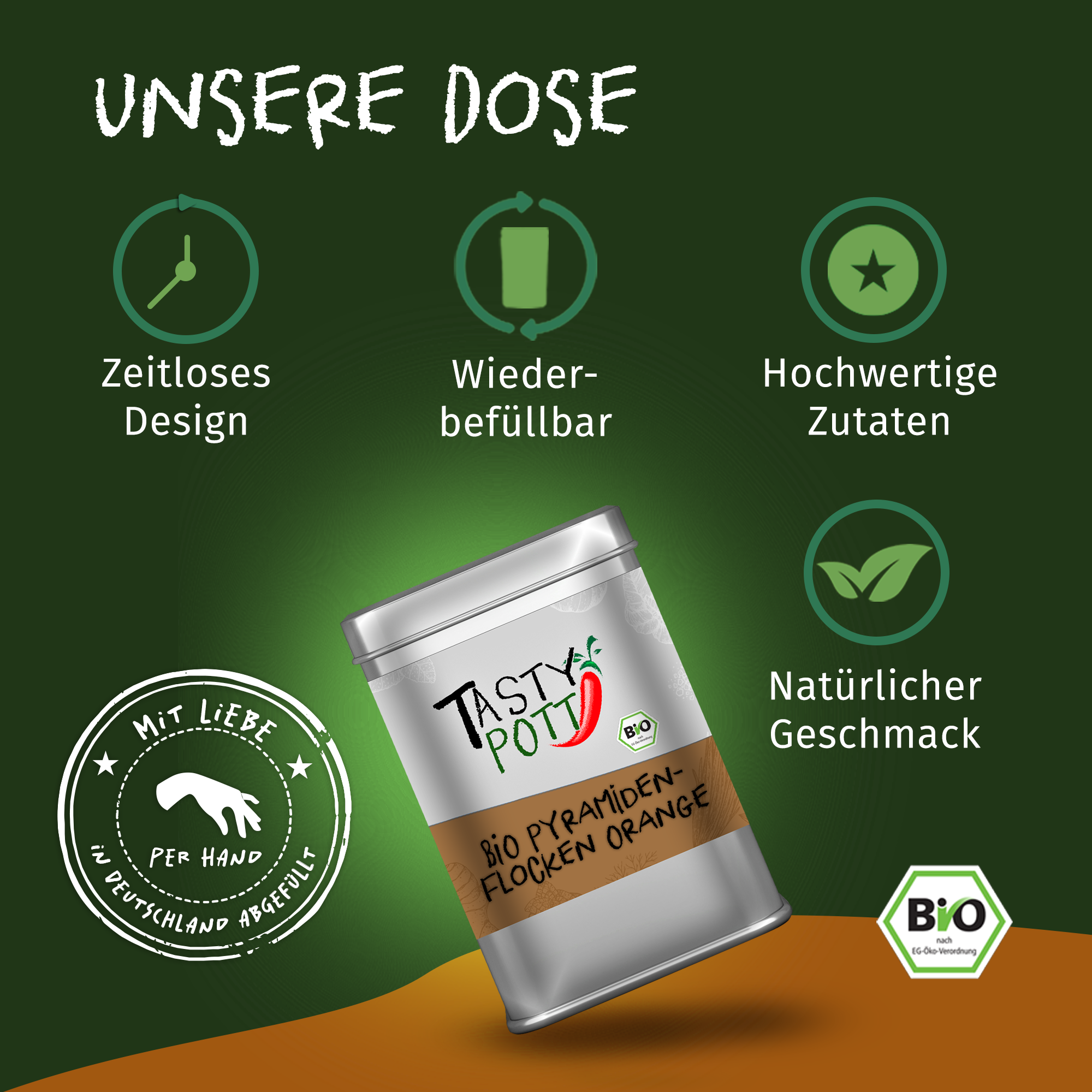 Bio Pyramidenflocken Orange & Salz 85g