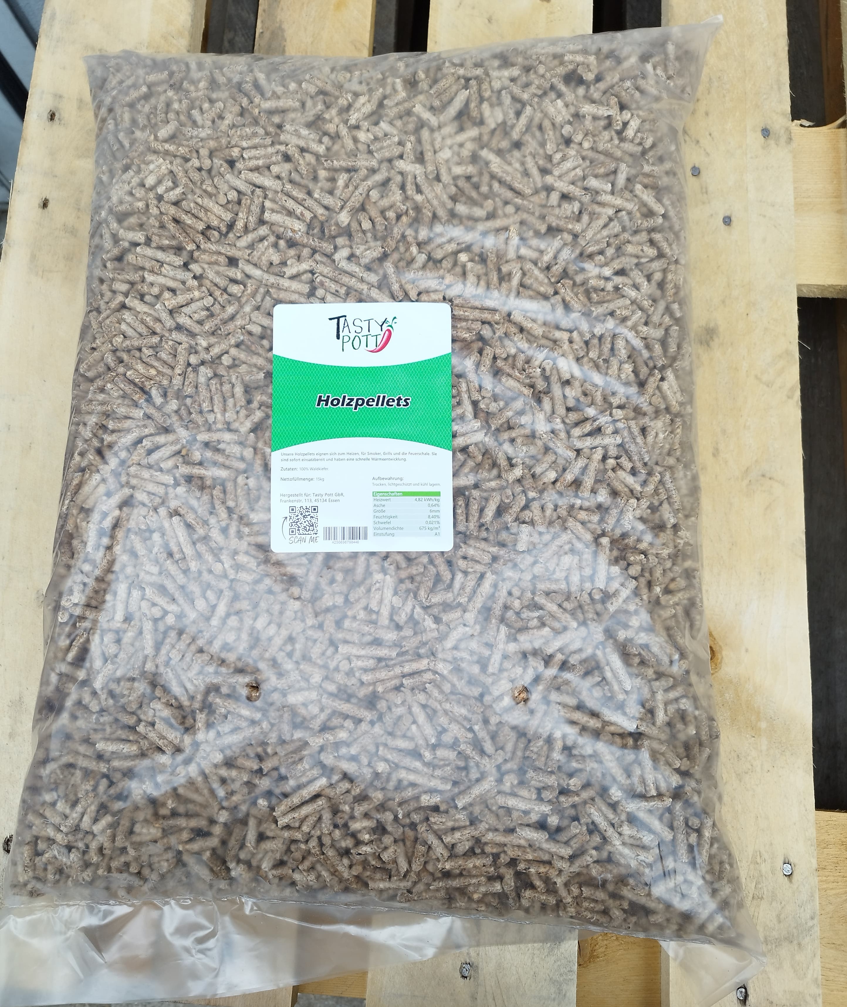 Tasty Pott Holzpellets 15Kg| Grillen, Smoken, Heizen und für die Feuerschale | Pellets aus Holz |