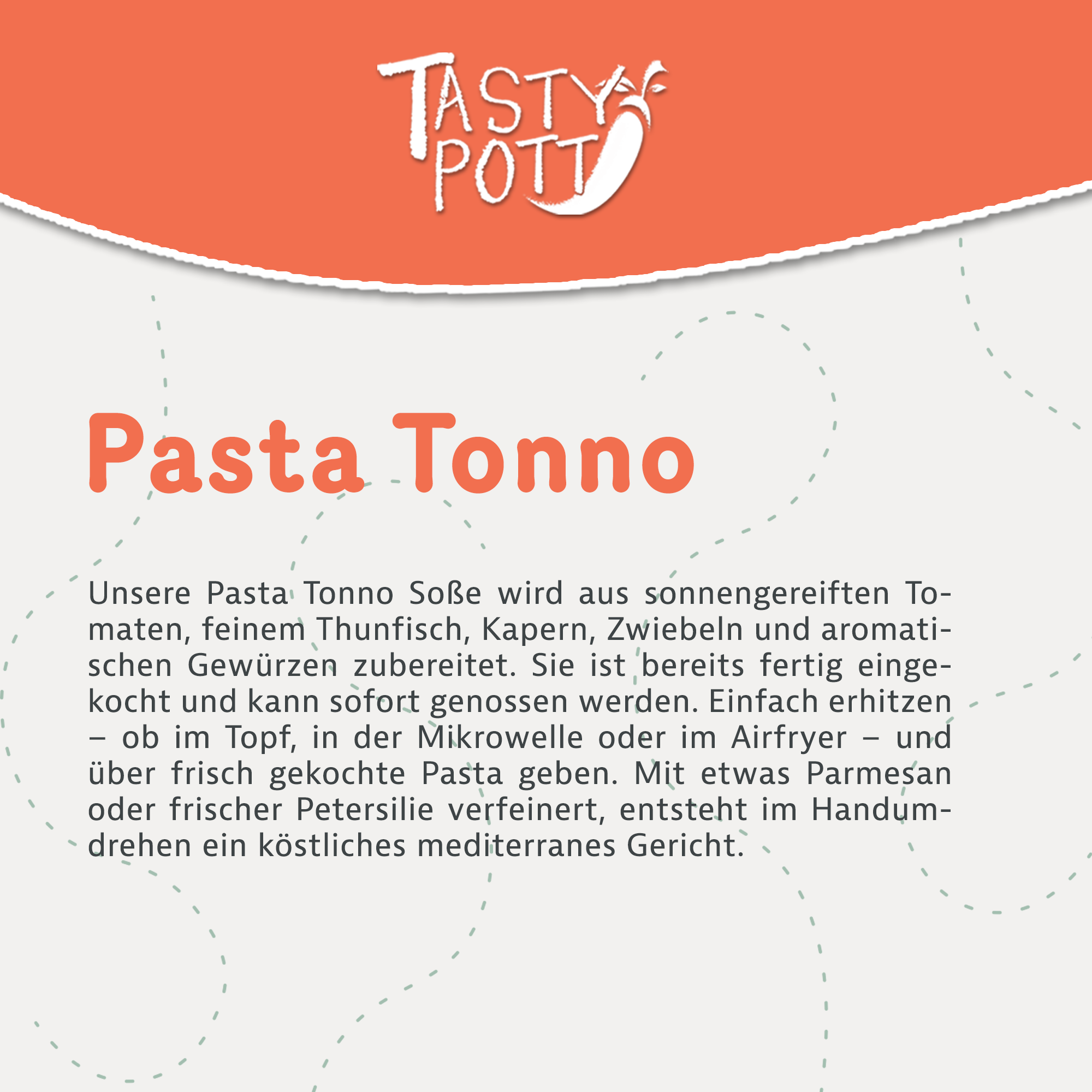 Pasta Tonno Pastasoße - Thunfisch Sauce - 290g Glas von Tasty Pott