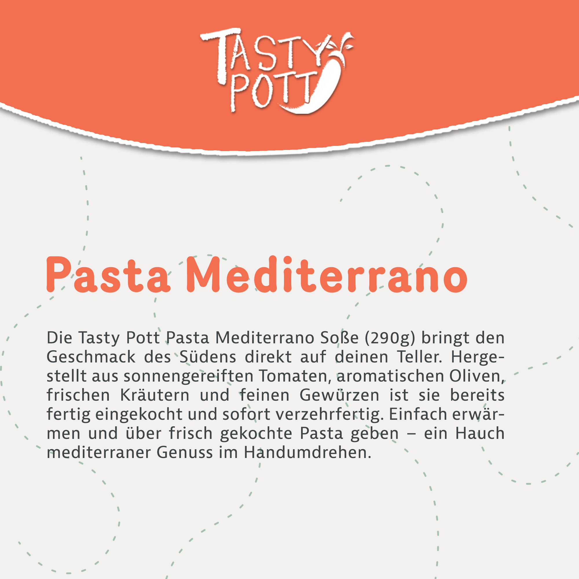 Tasty Pott Pasta Mediterrano Pastasoße 290g Glas