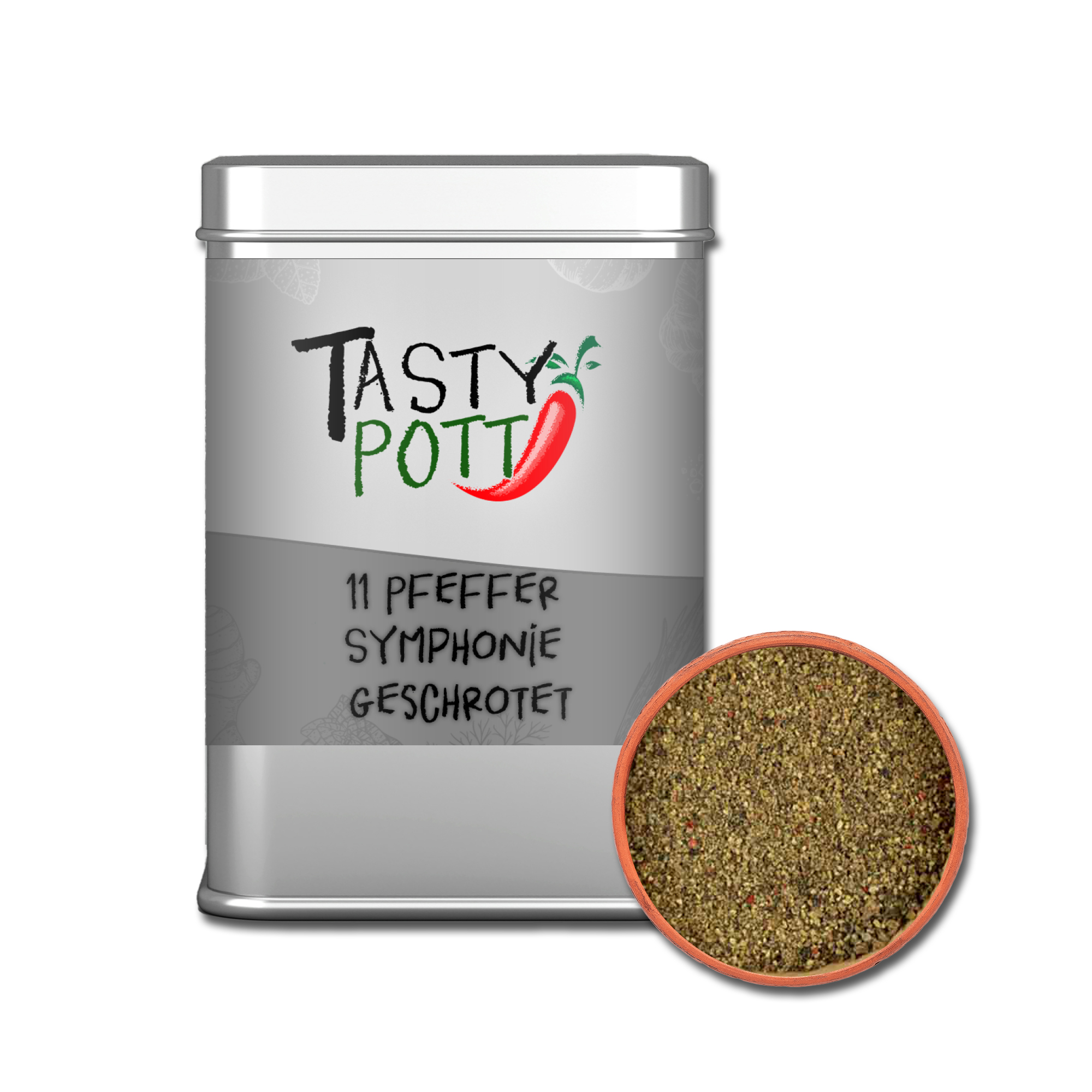 11 Pfeffer Symphonie - Pfeffermischung - 60g Dose von Tasty Pott  11 Pfeffer Symphonie - Pfeffermischung - 60g Dose von Tasty Pott
