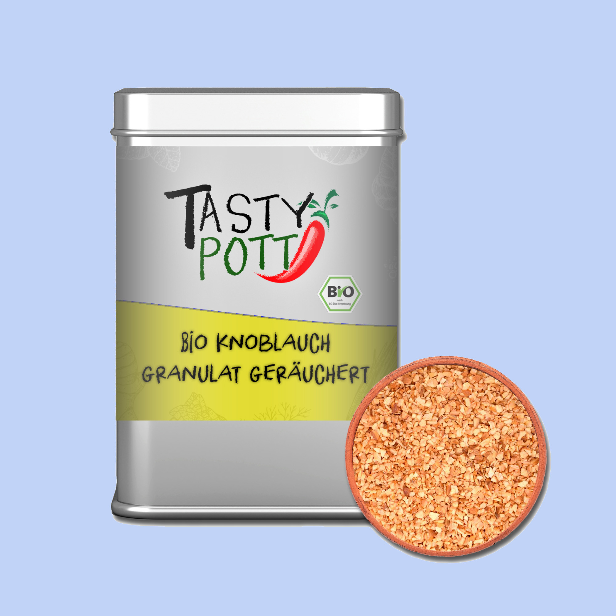 Geräucherter Knoblauch - Gewürz | 100g Dose Tasty Pott 